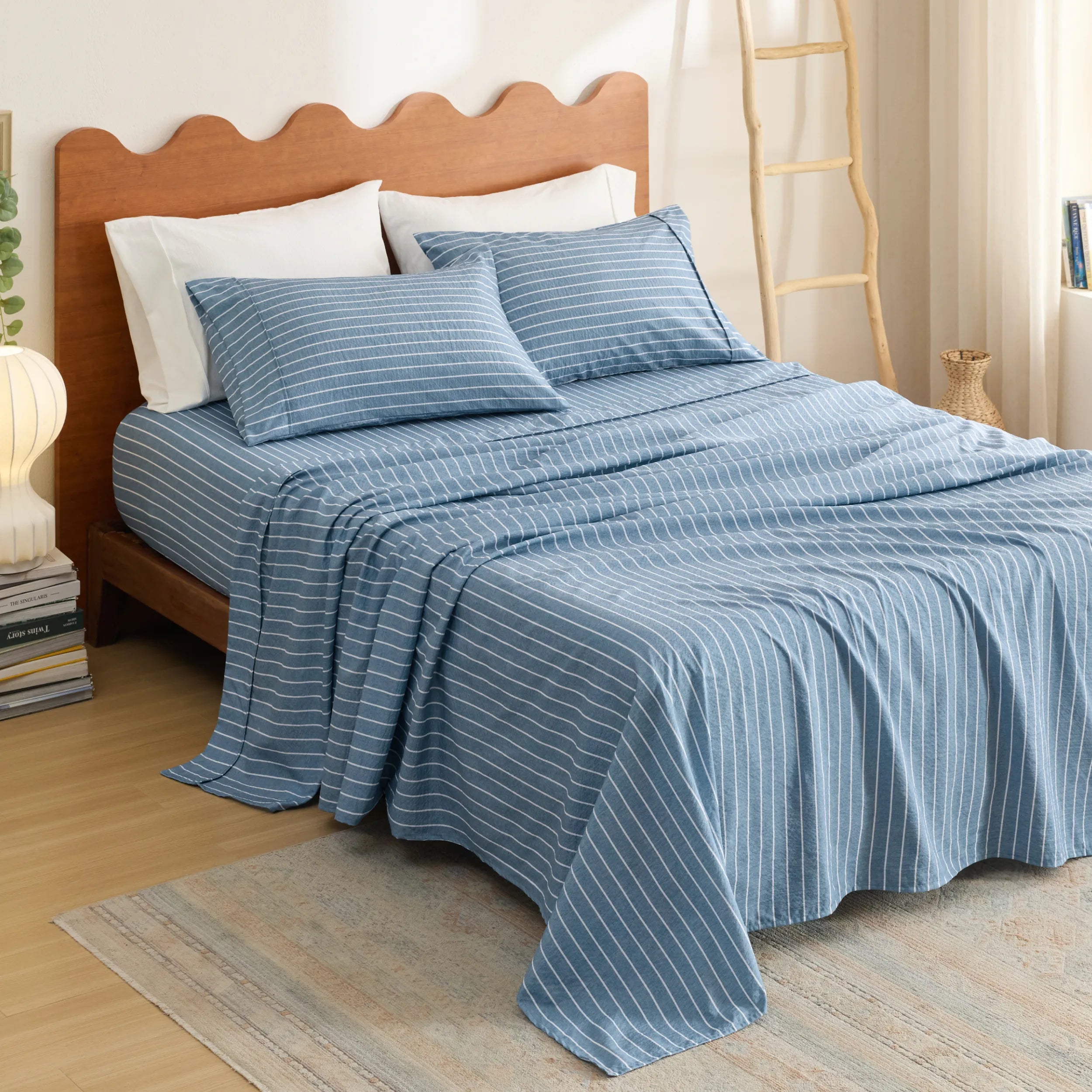 Cotton-Like Striped Sheet Sets - Image 20