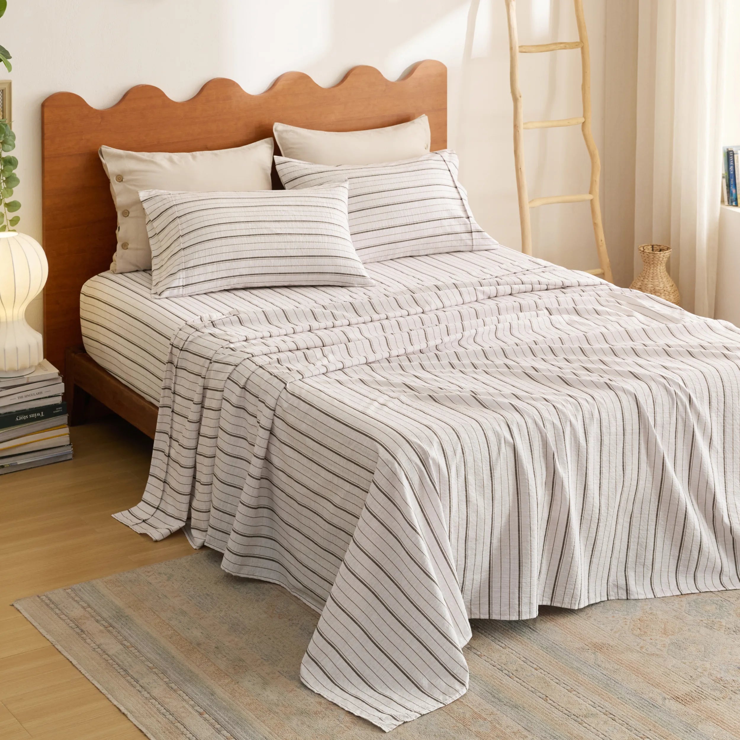 Cotton-Like Striped Sheet Sets - Image 26