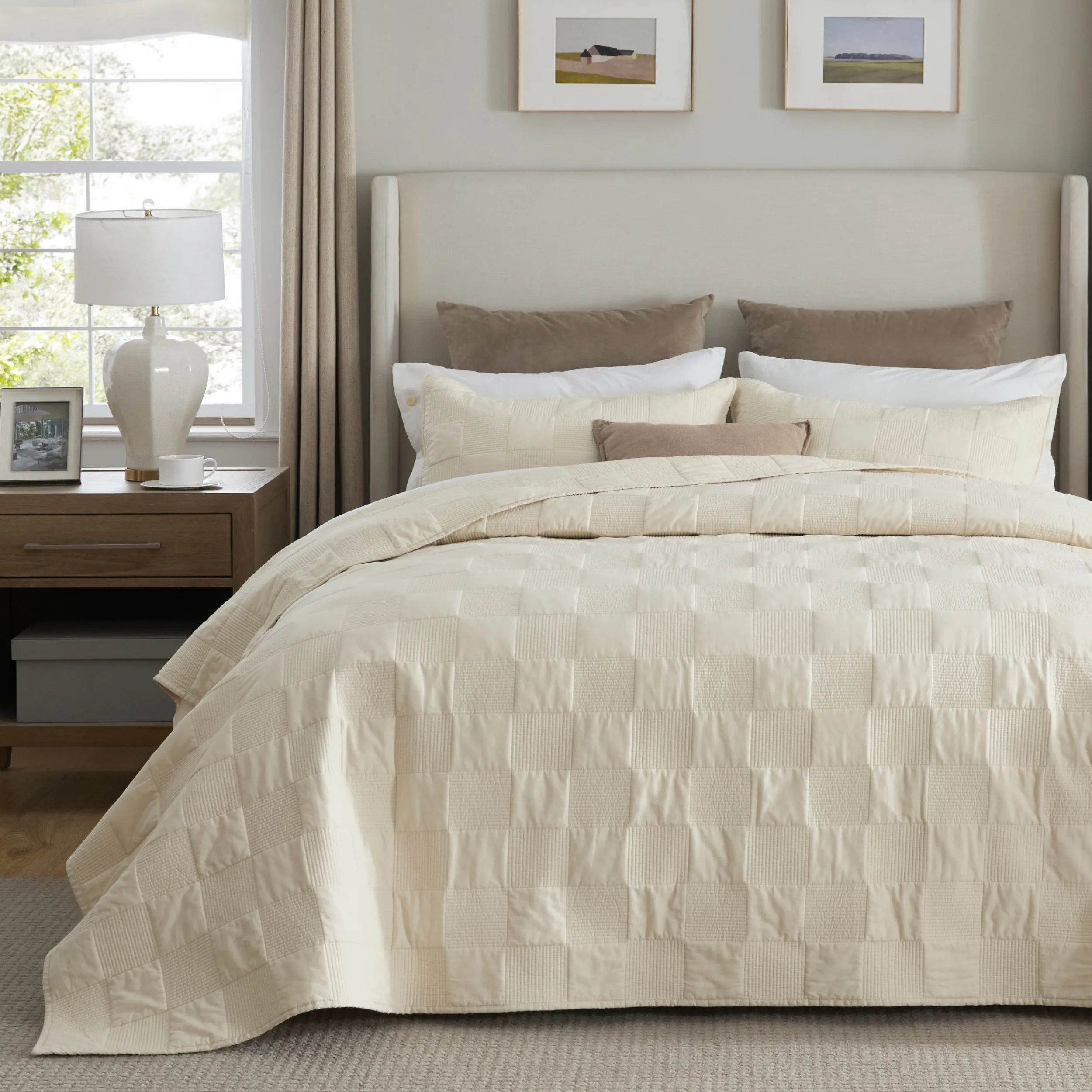 Cotton Checkered Quilted Set - Image 8