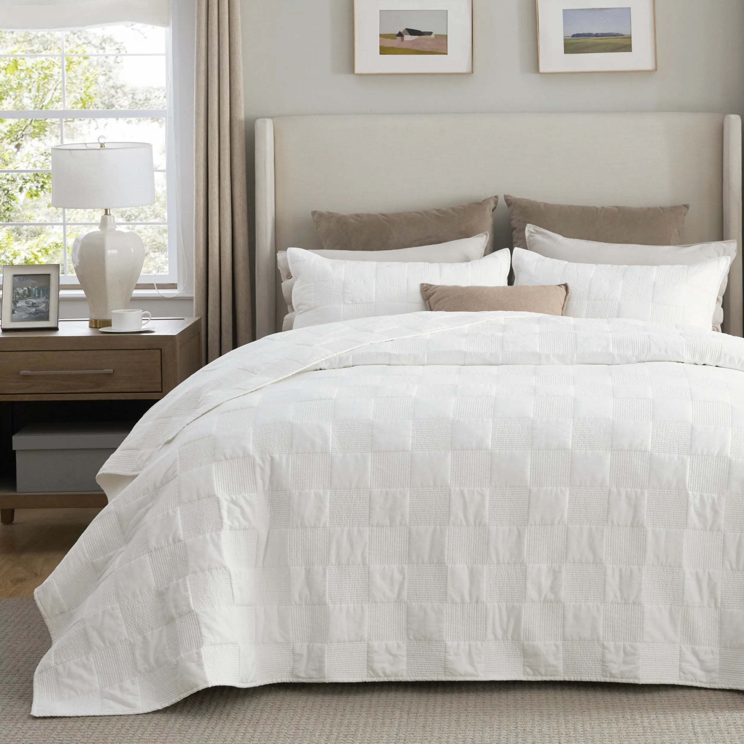 Cotton Checkered Quilted Set - Image 4