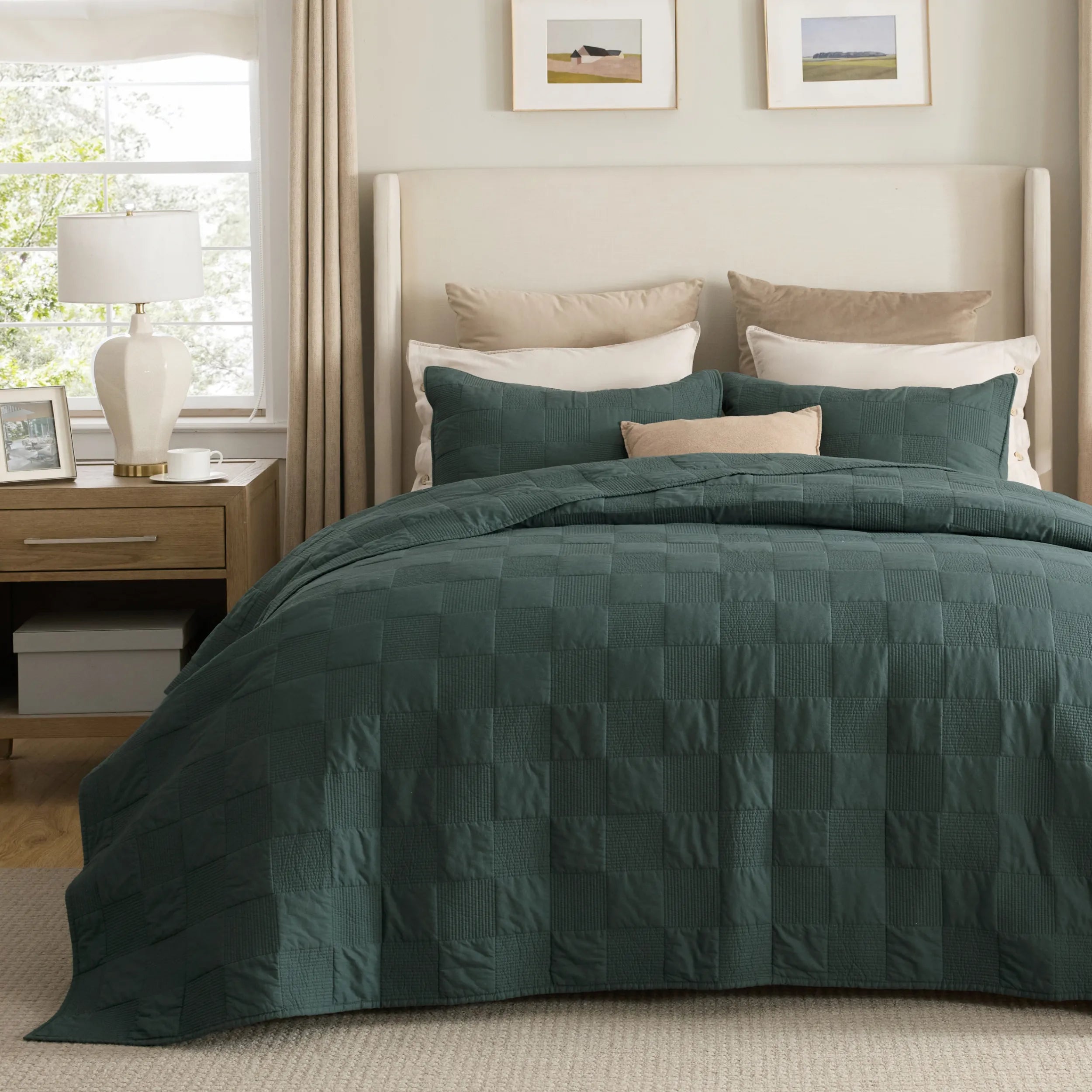 Cotton Checkered Quilted Set - Image 14