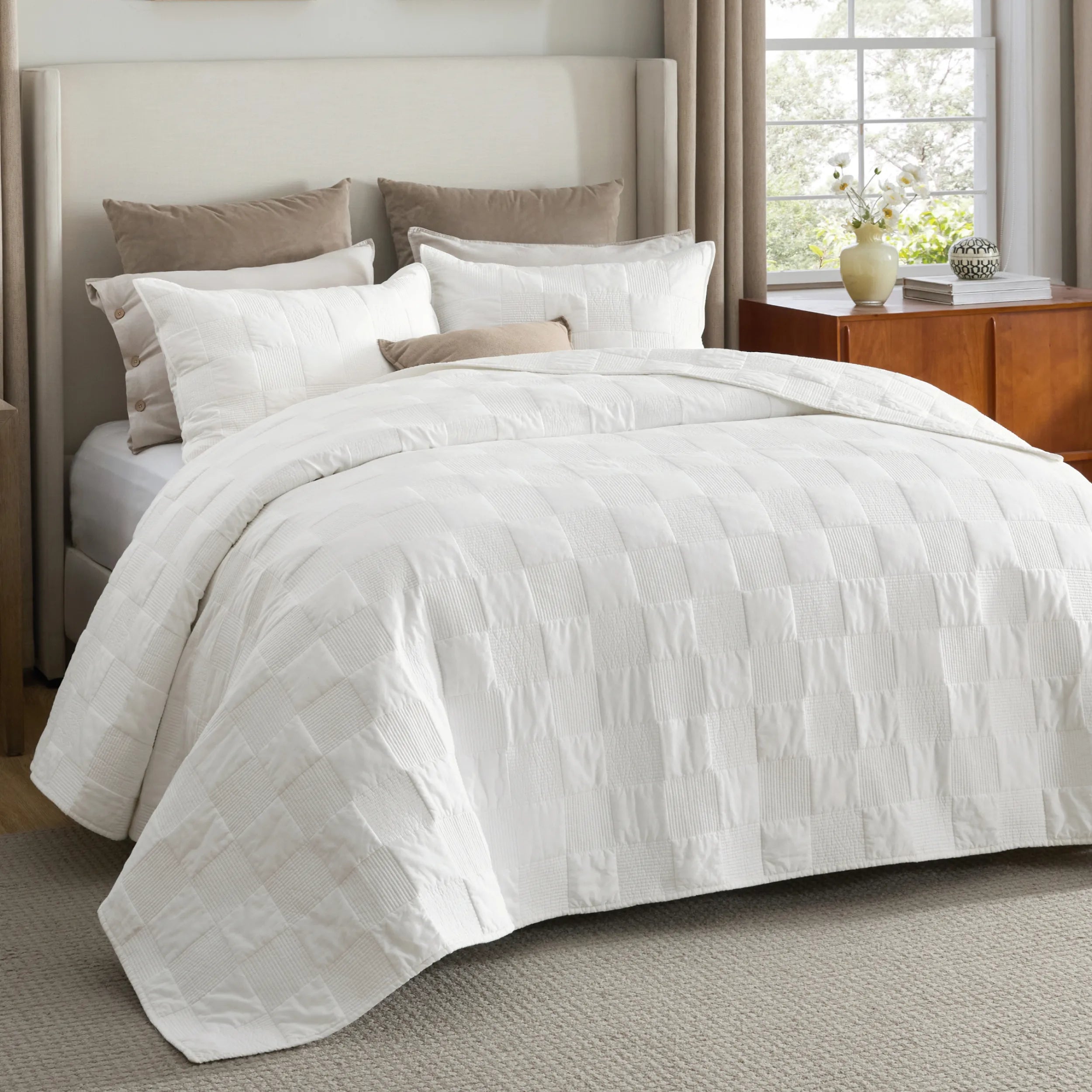 Cotton Checkered Quilted Set - Image 5
