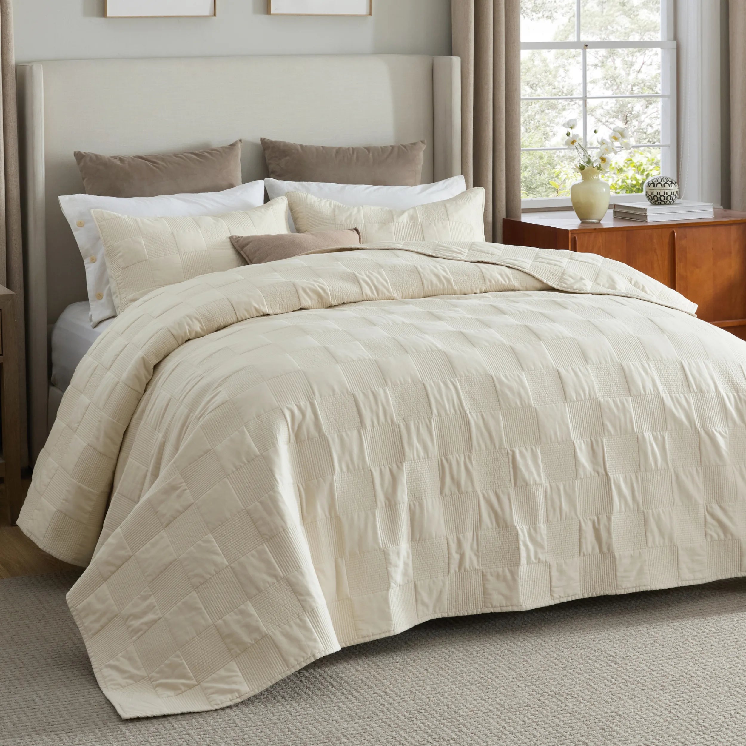 Cotton Checkered Quilted Set - Image 9