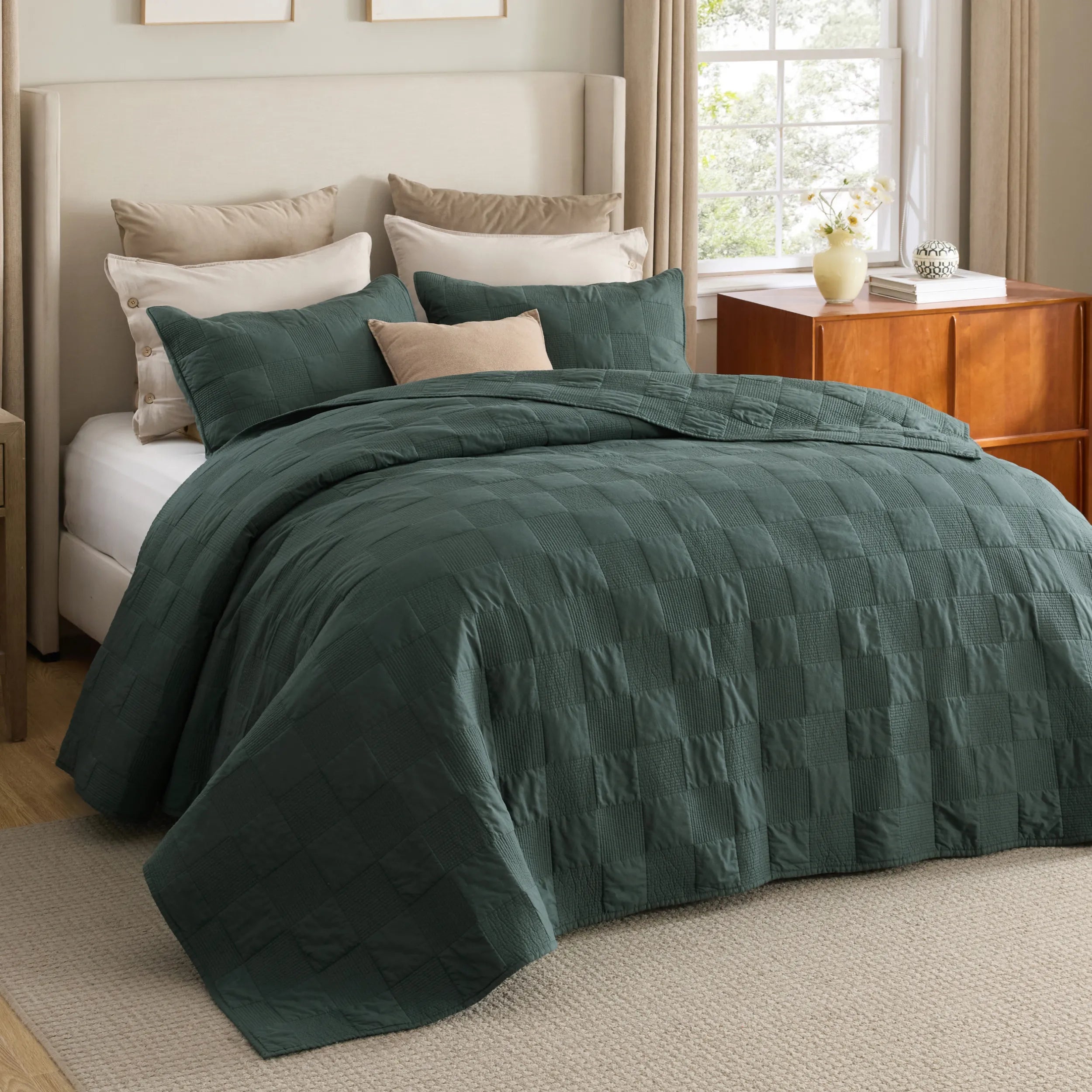 Cotton Checkered Quilted Set - Image 15