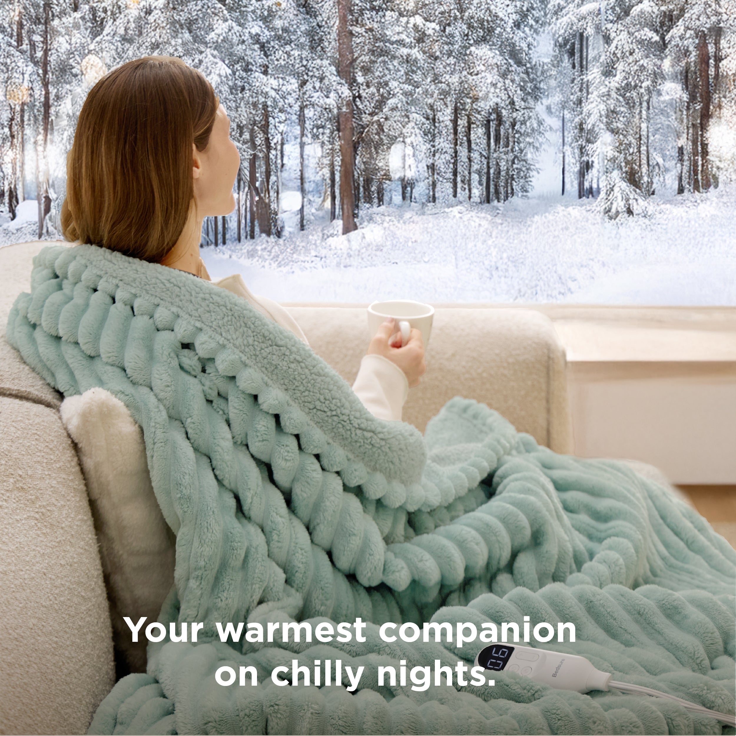 Striped Flannel Heated Blanket - Image 27