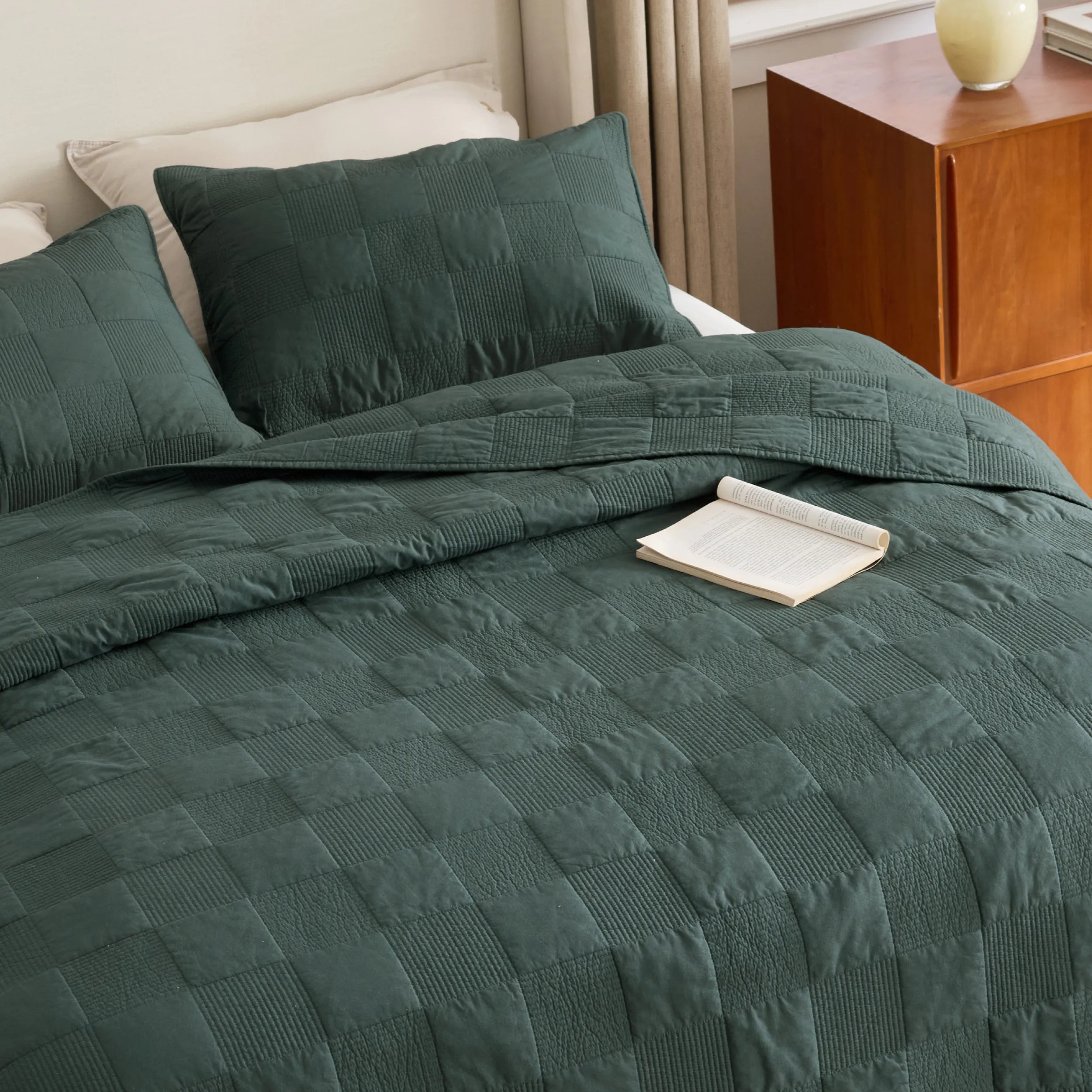 Cotton Checkered Quilted Set - Image 16