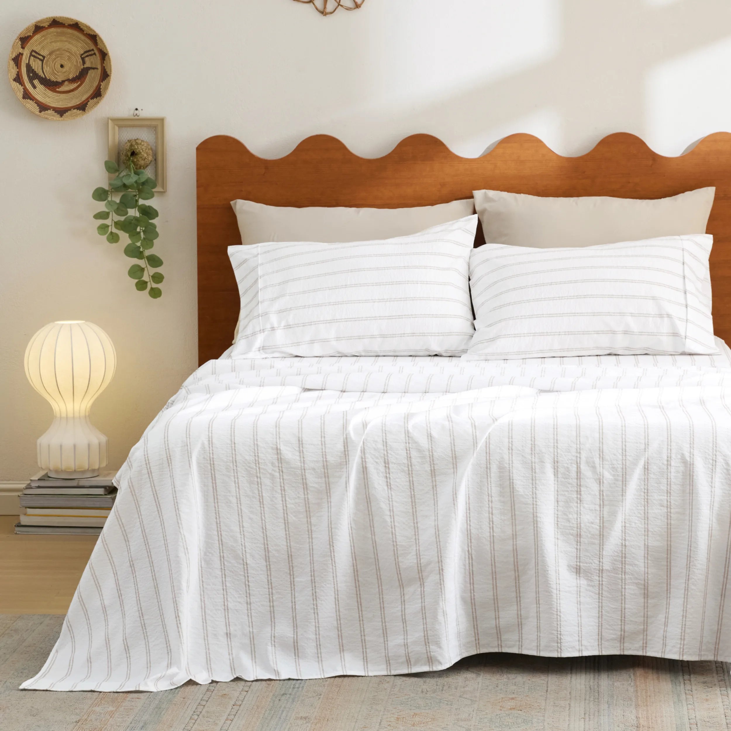 Cotton-Like Striped Sheet Sets - Image 4