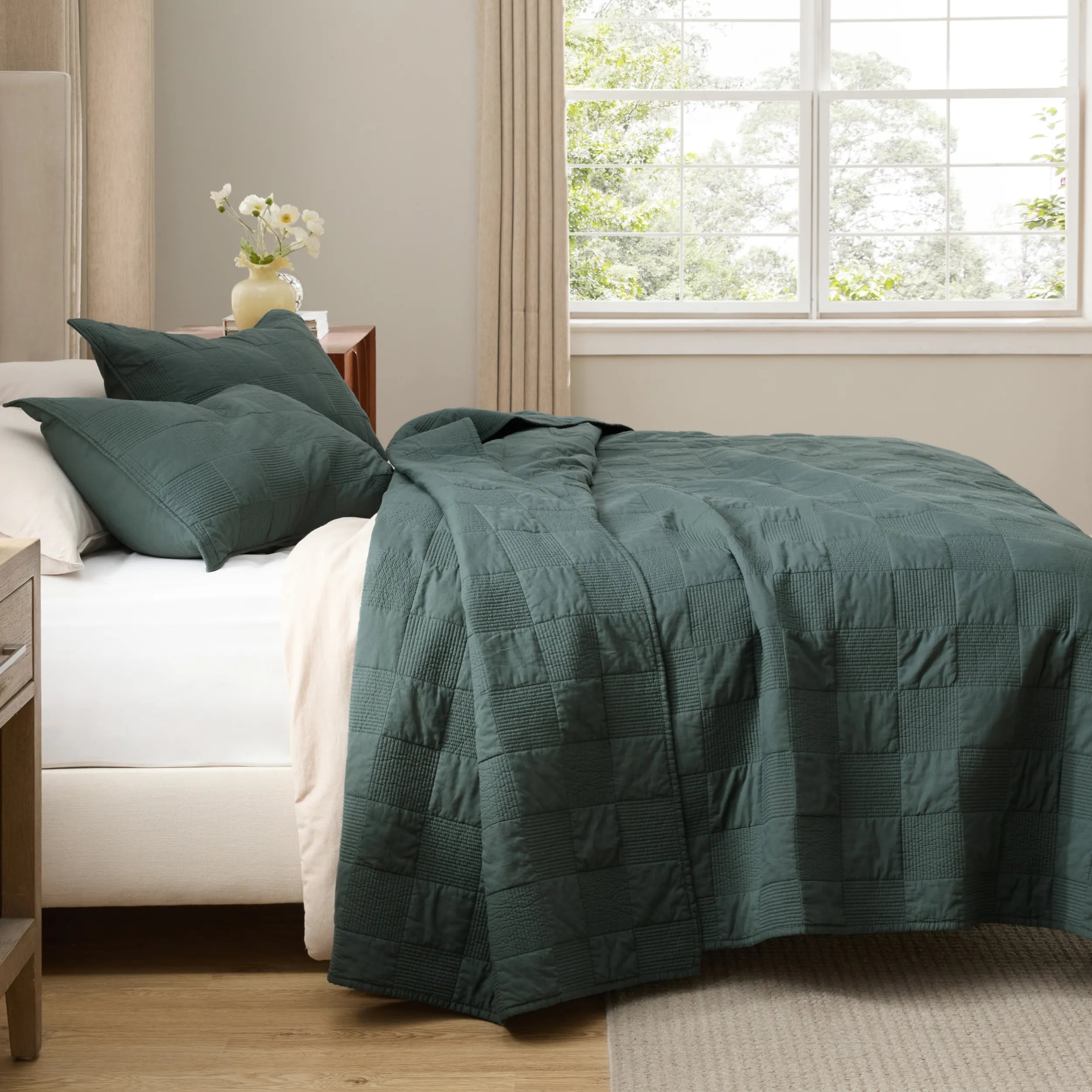 Cotton Checkered Quilted Set - Image 17