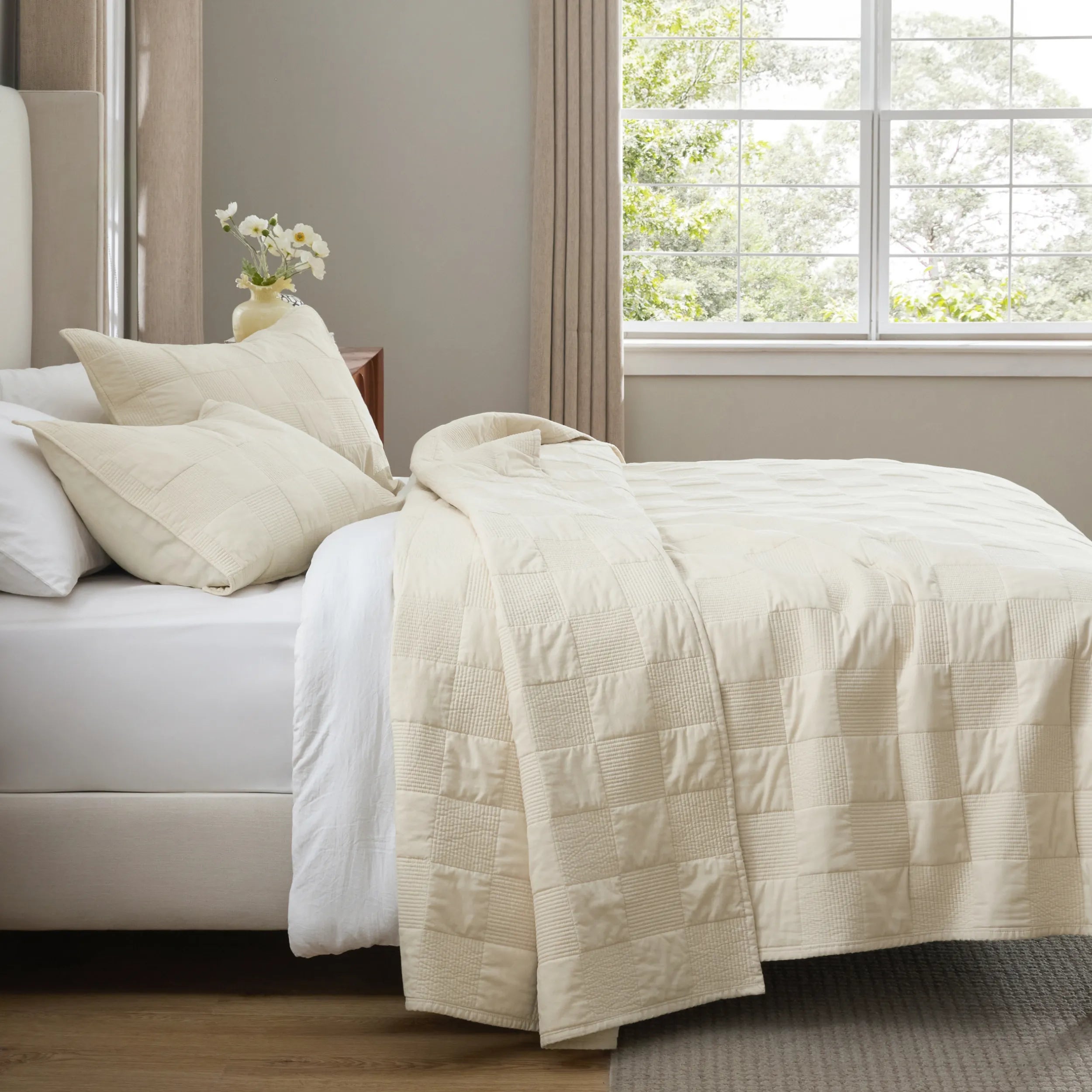 Cotton Checkered Quilted Set - Image 11