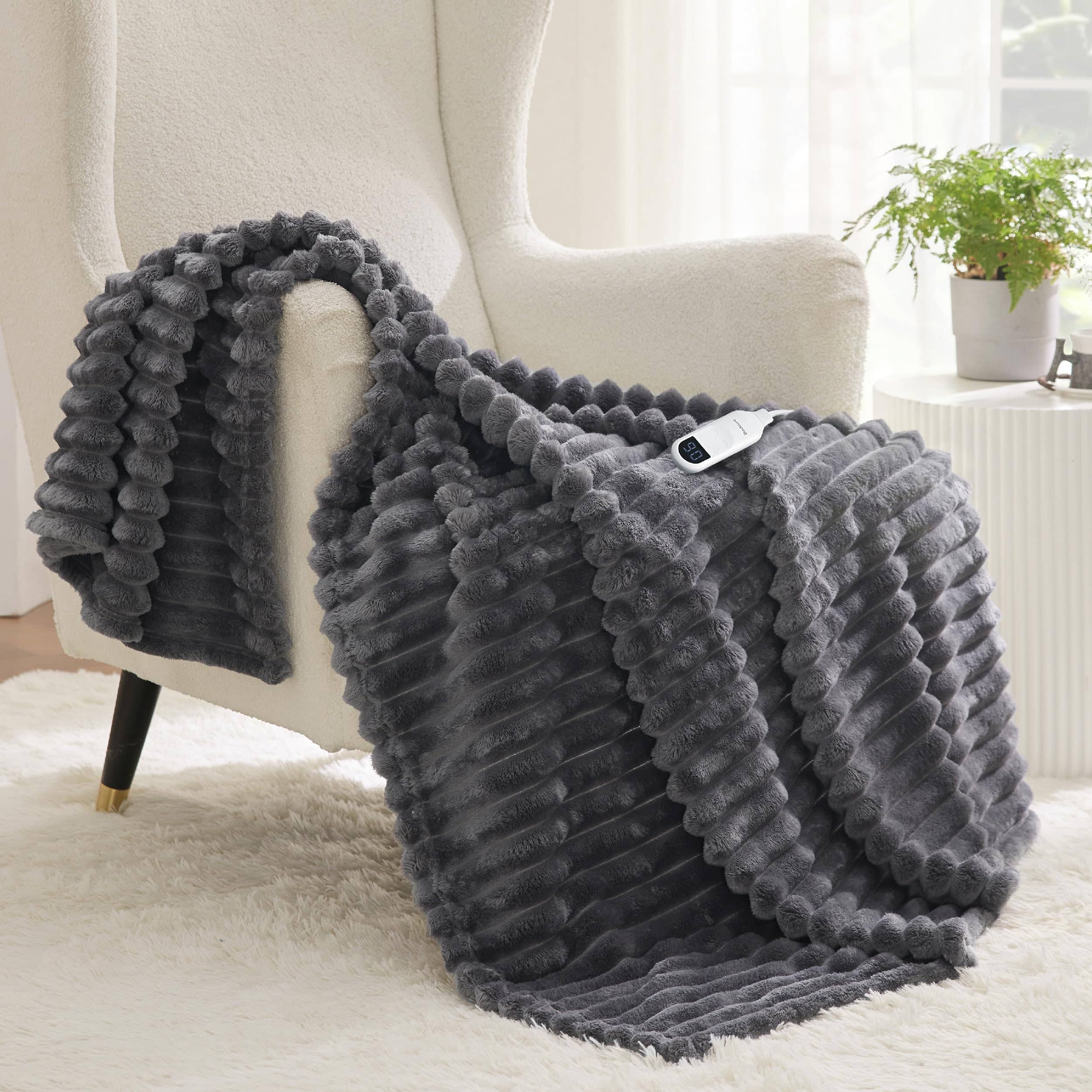Striped Flannel Heated Blanket - Image 6