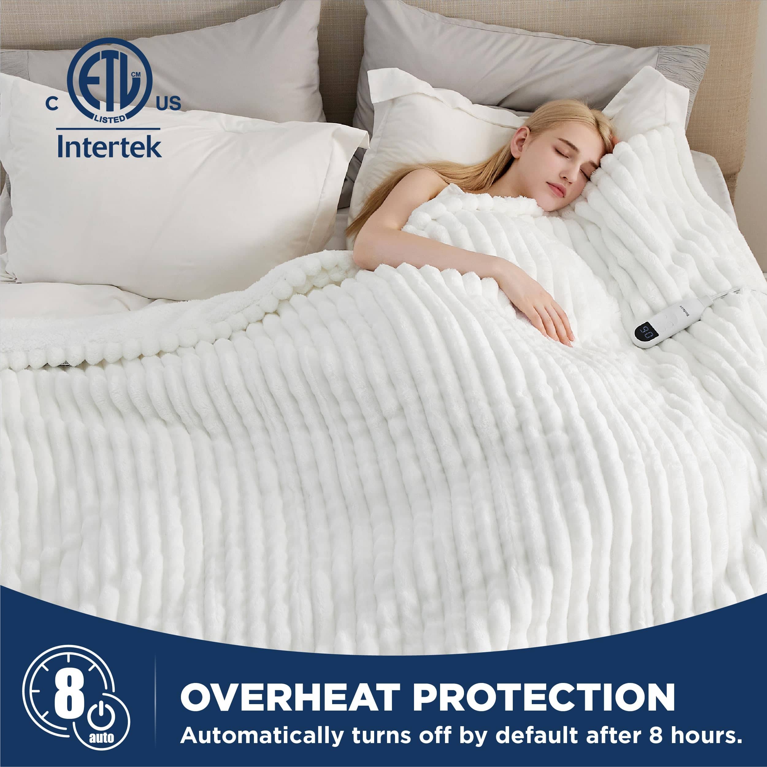 Striped Flannel Heated Blanket - Image 15