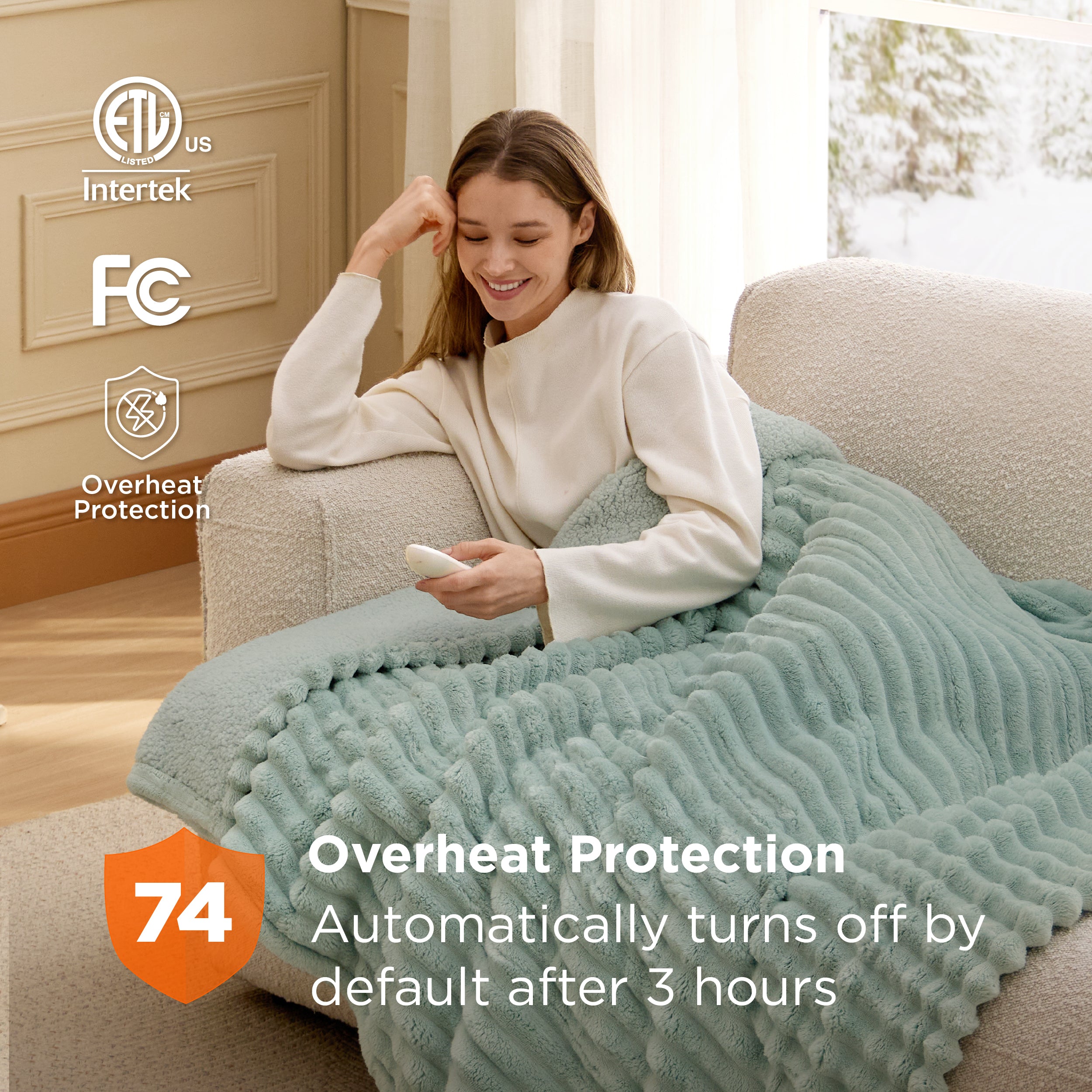 Striped Flannel Heated Blanket - Image 22