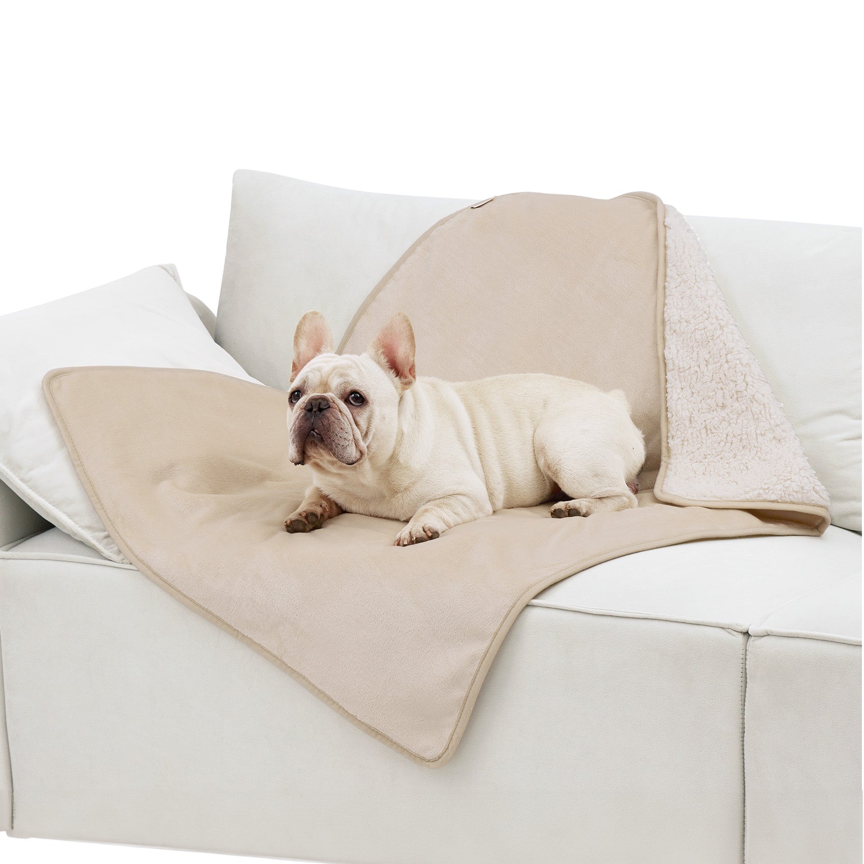 Reversible Sherpa and Microfiber Fleece Dog Blanket - Image 8