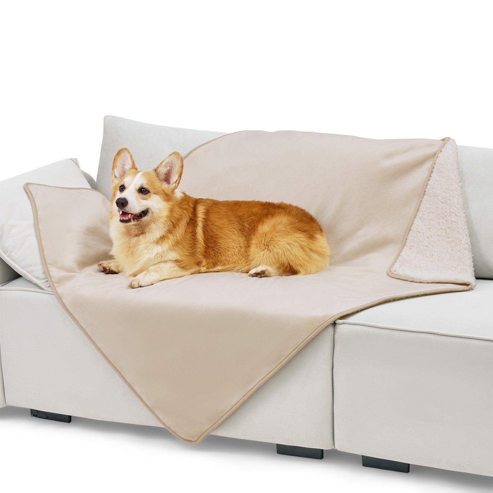 Reversible Sherpa and Microfiber Fleece Dog Blanket - Image 10