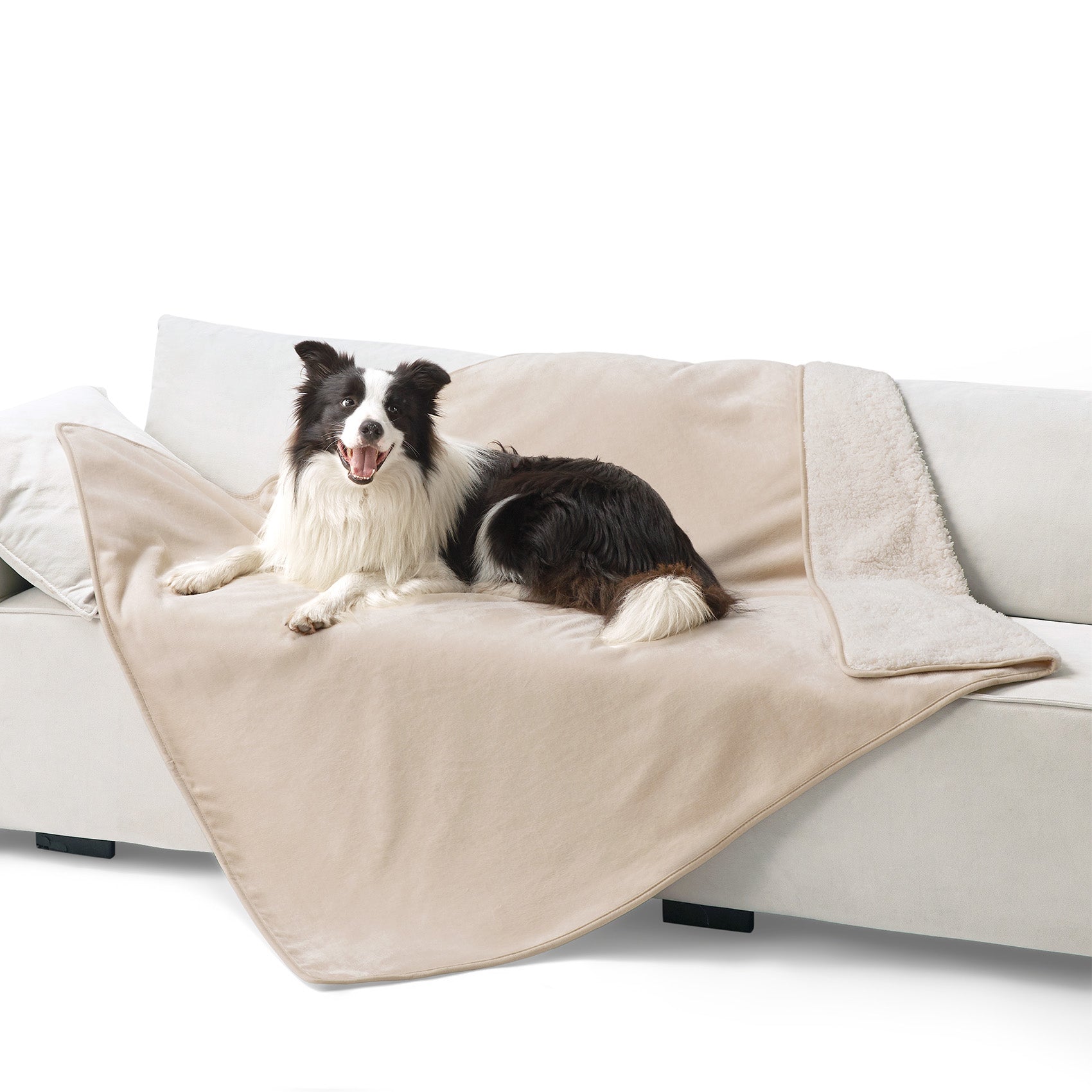 Reversible Sherpa and Microfiber Fleece Dog Blanket - Image 12