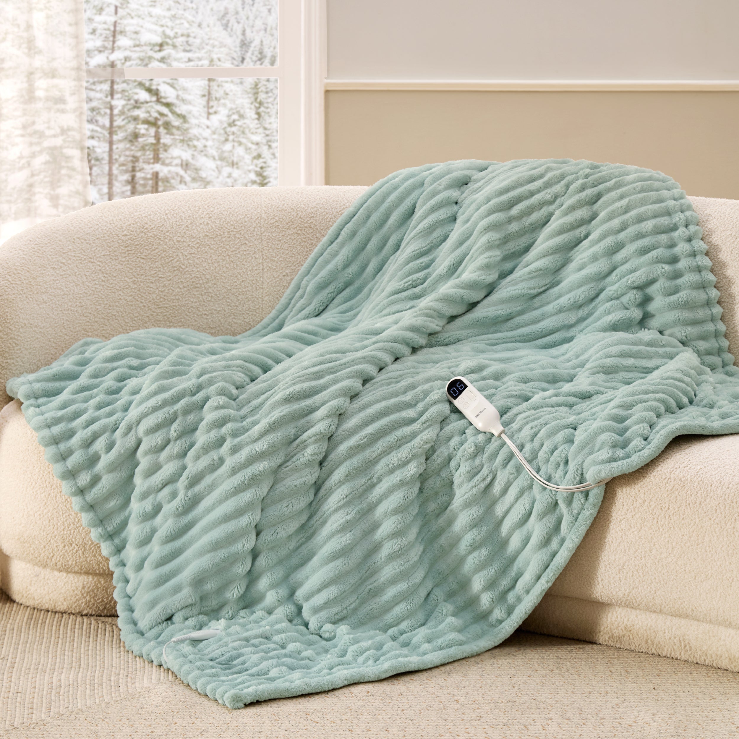 Striped Flannel Heated Blanket - Image 24