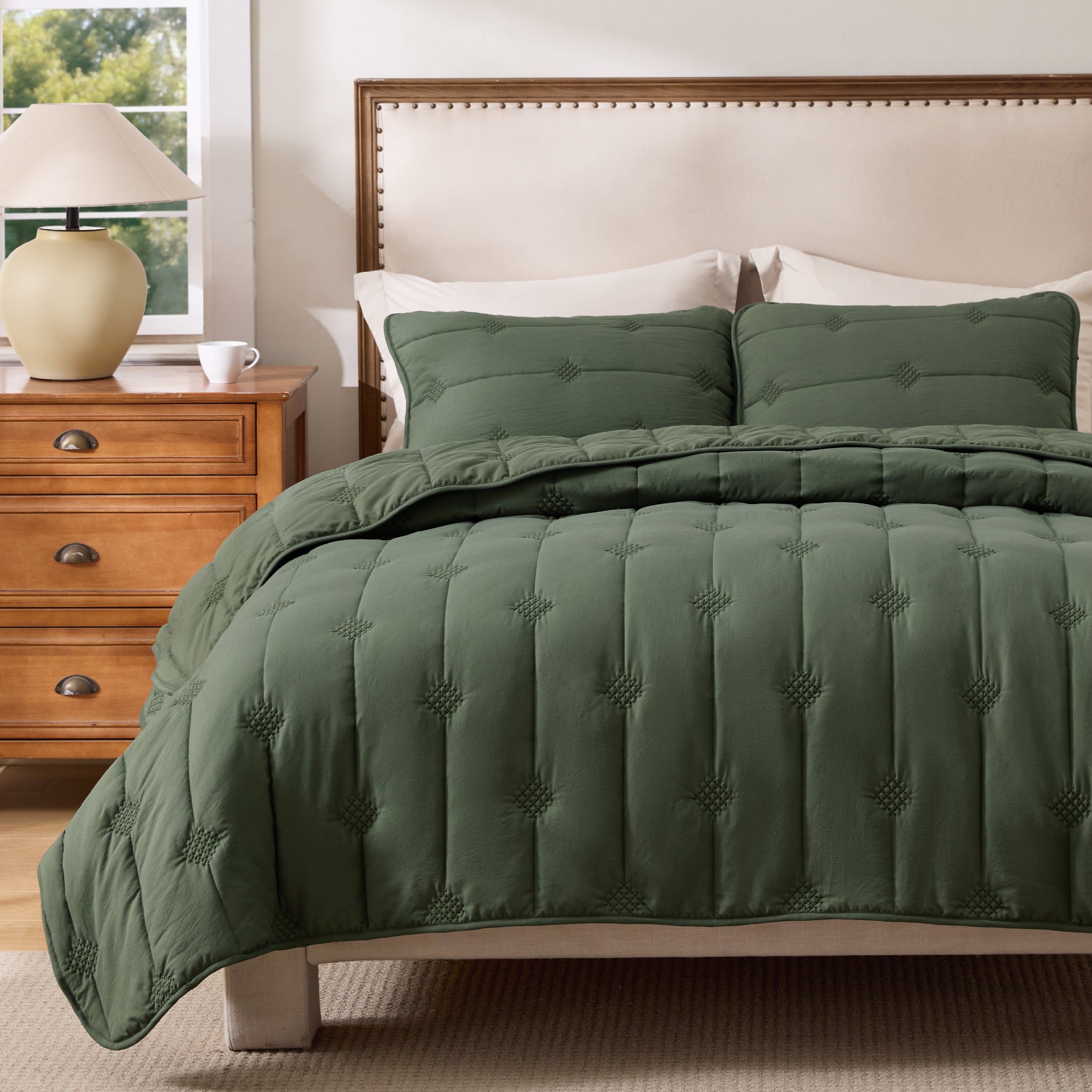 Prewashed Diamond Quilt Set - Image 2