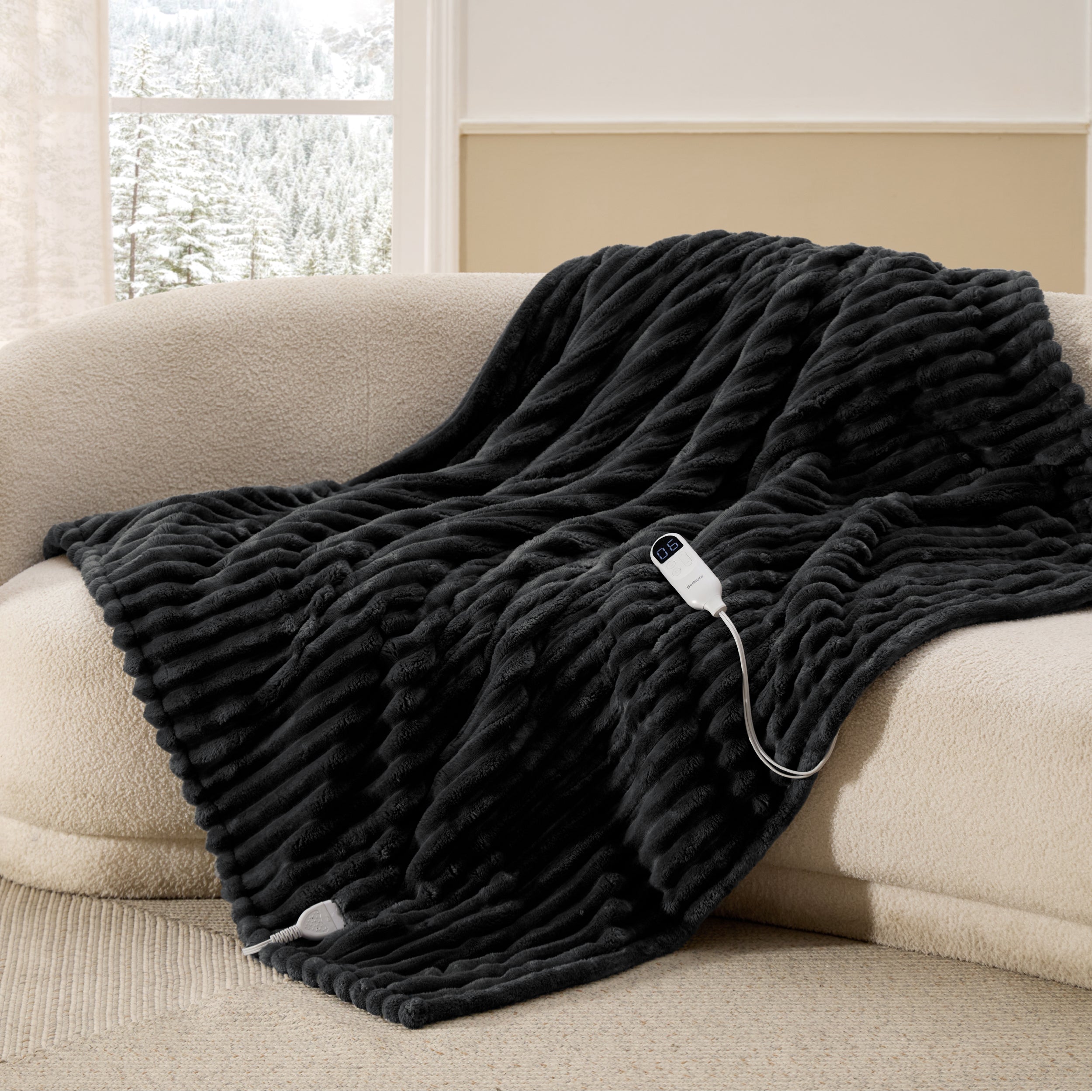 Striped Flannel Heated Blanket - Image 30