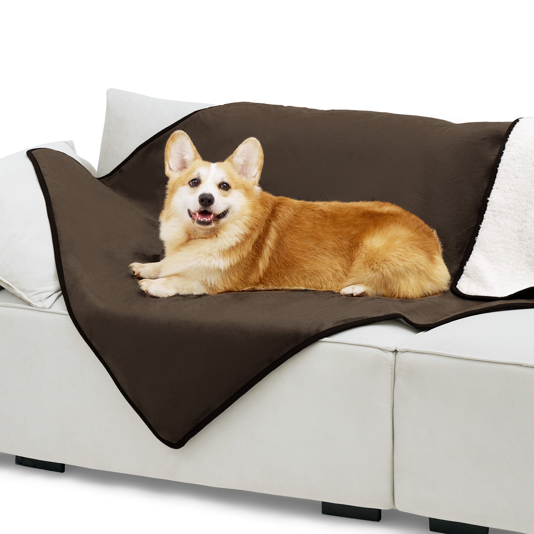 Reversible Sherpa and Microfiber Fleece Dog Blanket - Image 25