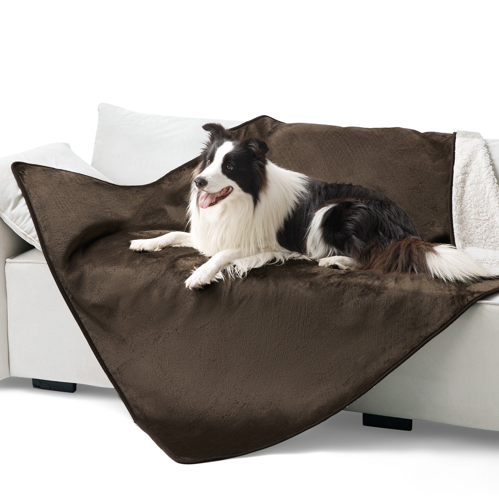 Reversible Sherpa and Microfiber Fleece Dog Blanket - Image 27