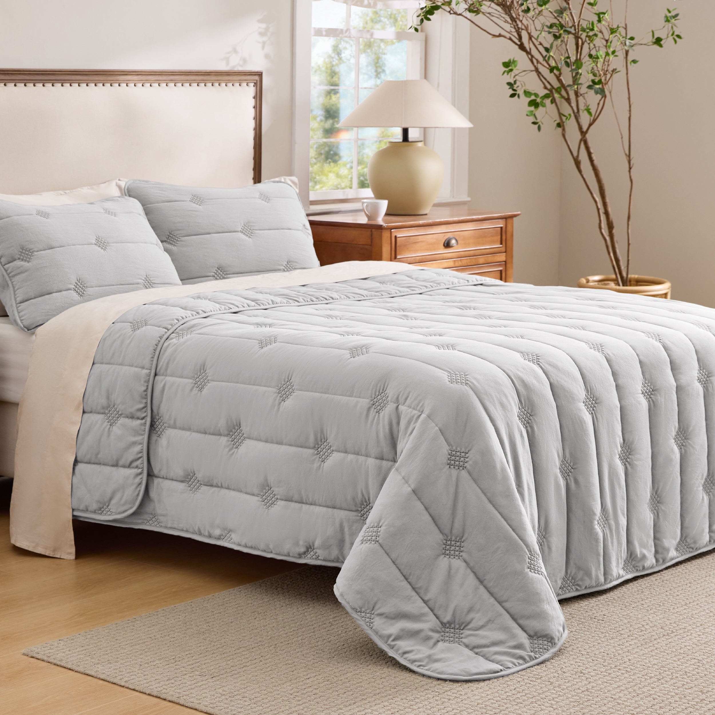 Prewashed Diamond Quilt Set - Image 9