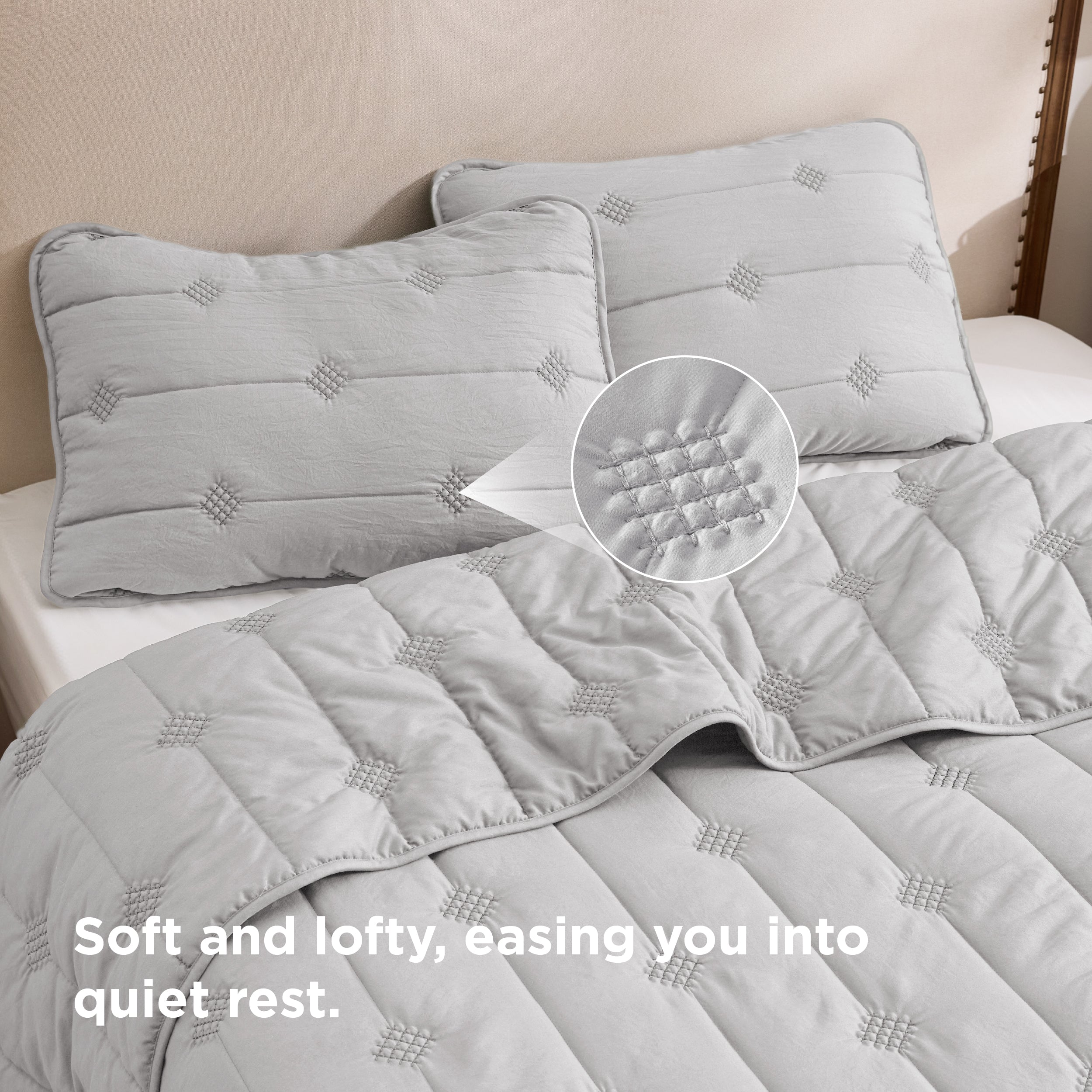 Prewashed Diamond Quilt Set - Image 10