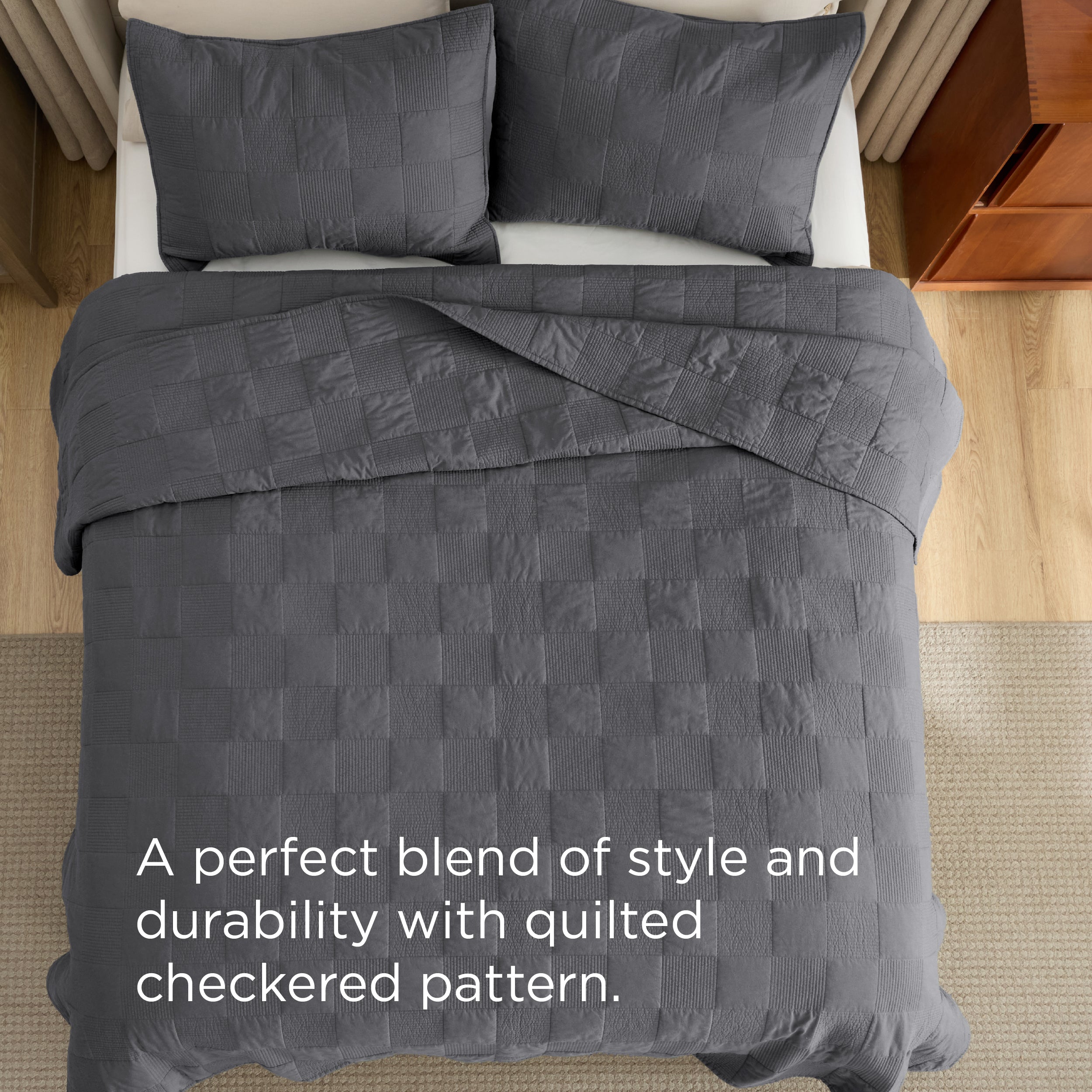 Cotton Checkered Quilted Set - Image 23