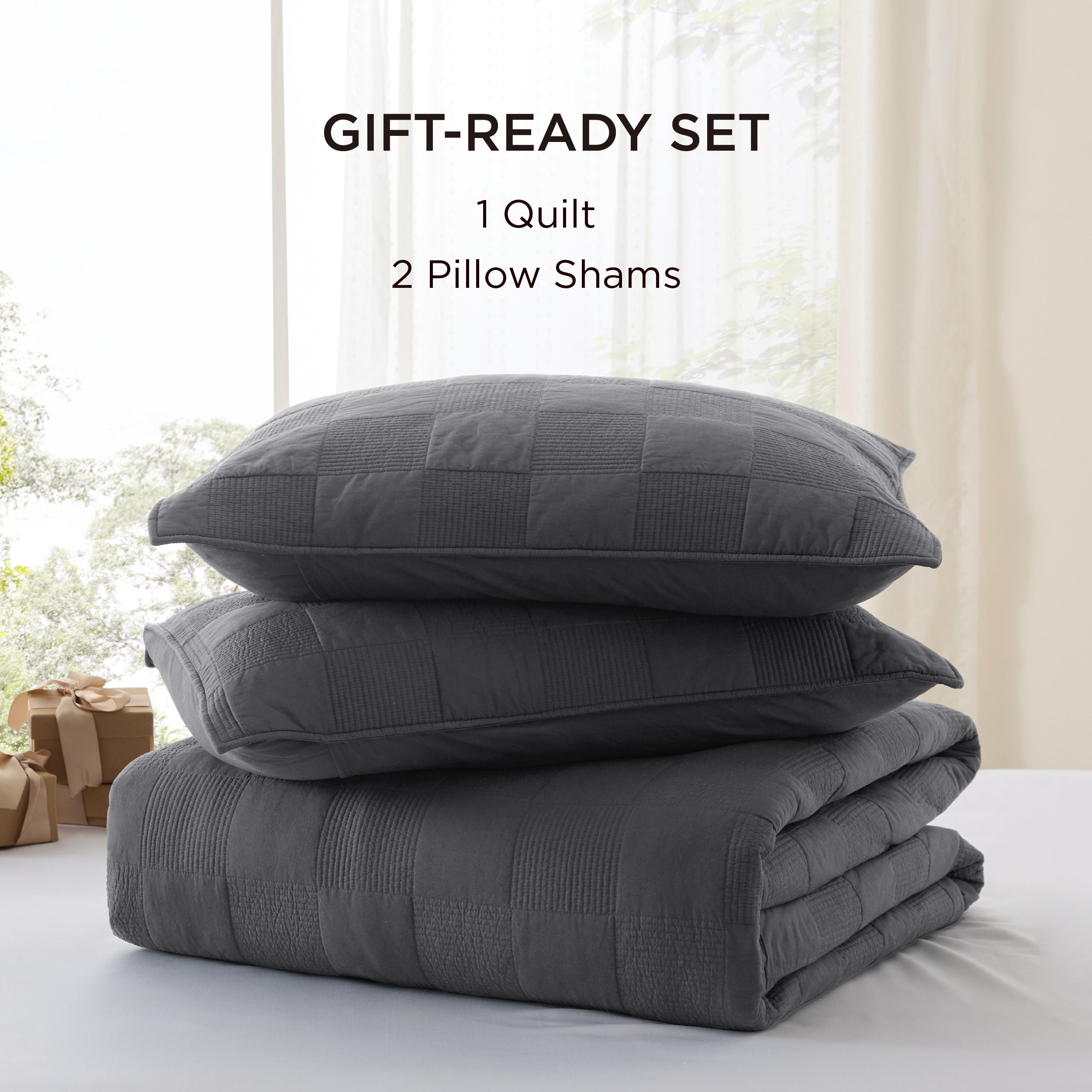 Cotton Checkered Quilted Set - Image 19