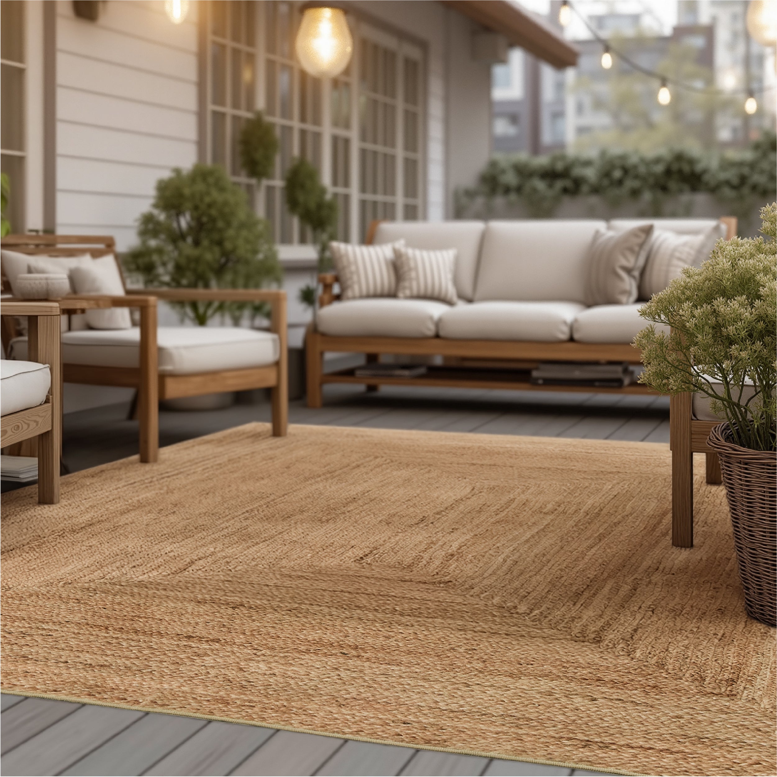 Faux Cashmere Jute-Look Area Rug - Image 6