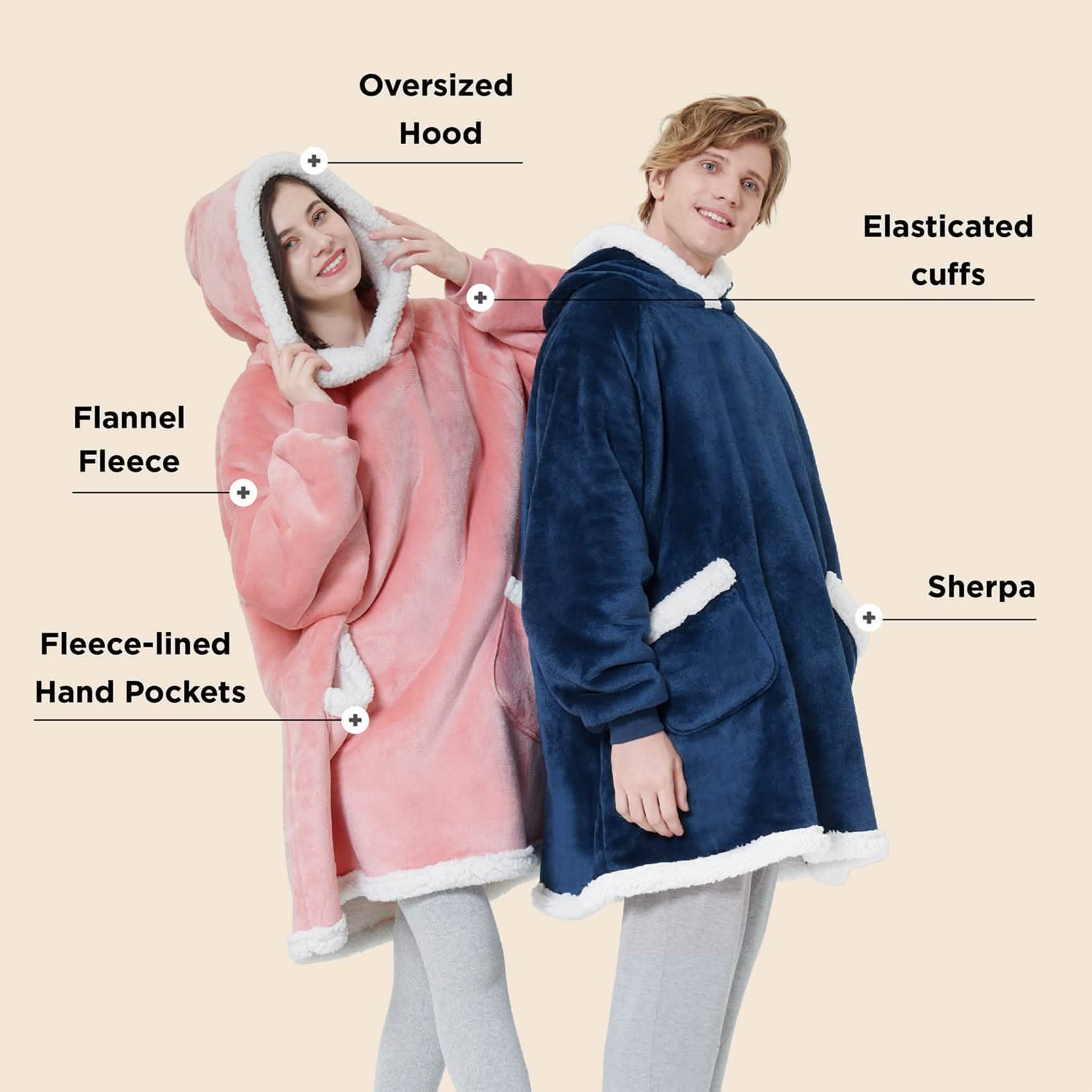 Sherpa Fleece Blanket Hoodie - Image 3