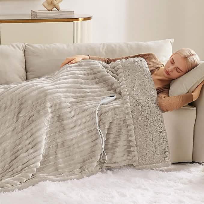 Striped Flannel Heated Blanket - Image 20