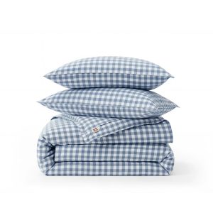 PureWoven Washed Cotton Gingham Duvet Cover Set