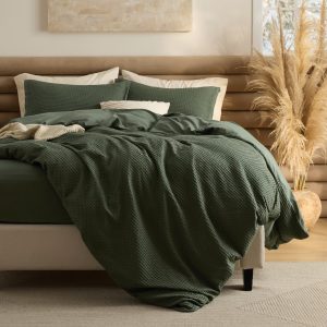 PureWoven  Cotton Waffle Duvet Cover Set