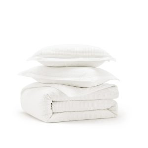 PureWoven  Cotton Waffle Weave Duvet Cover Set