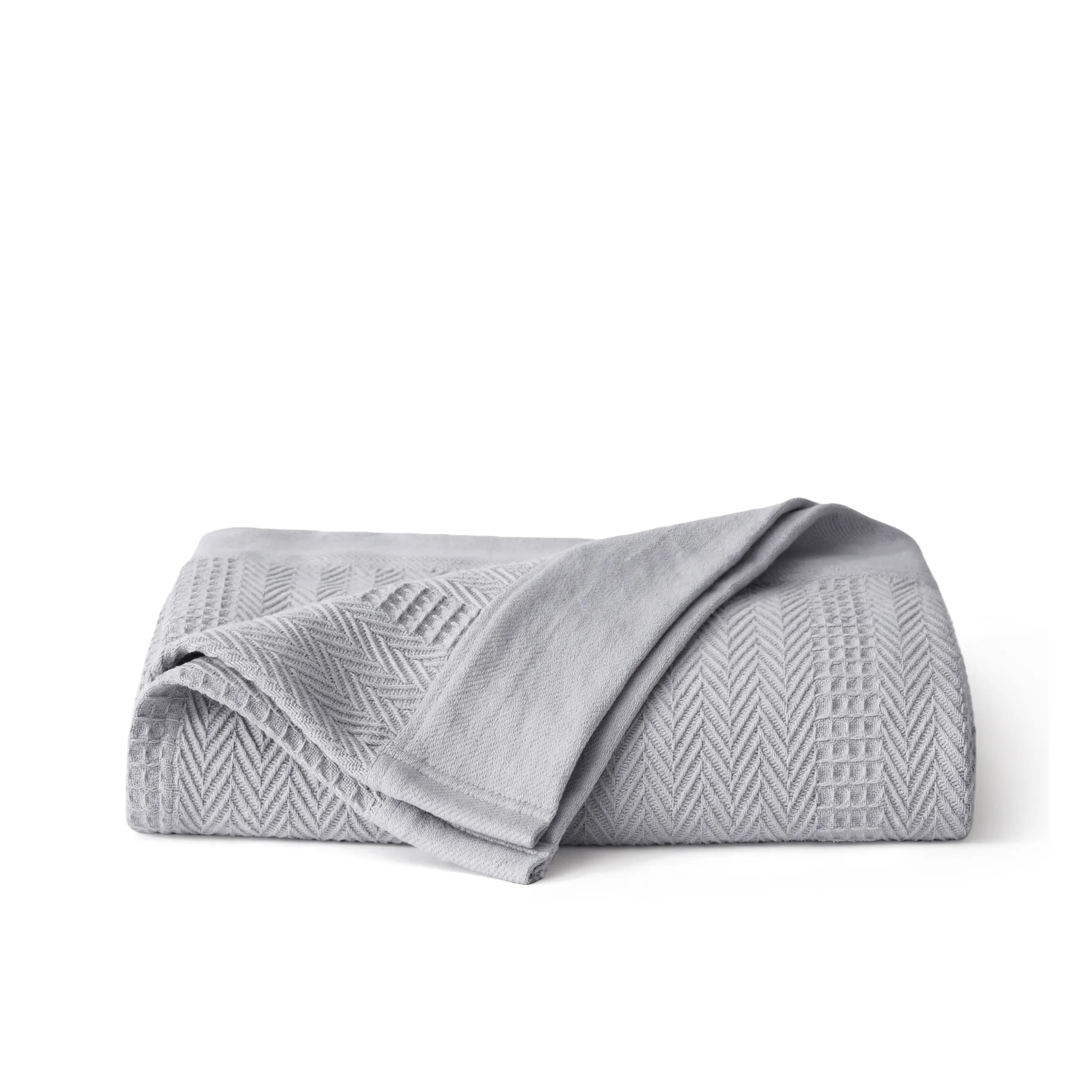 PureWoven Organic Cotton Waffle Herringbone Blanket - Image 19