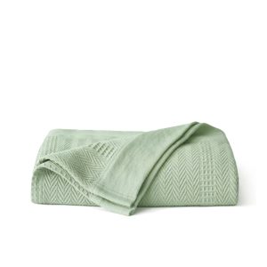 PureWoven  Organic Cotton Waffle Herringbone Blanket