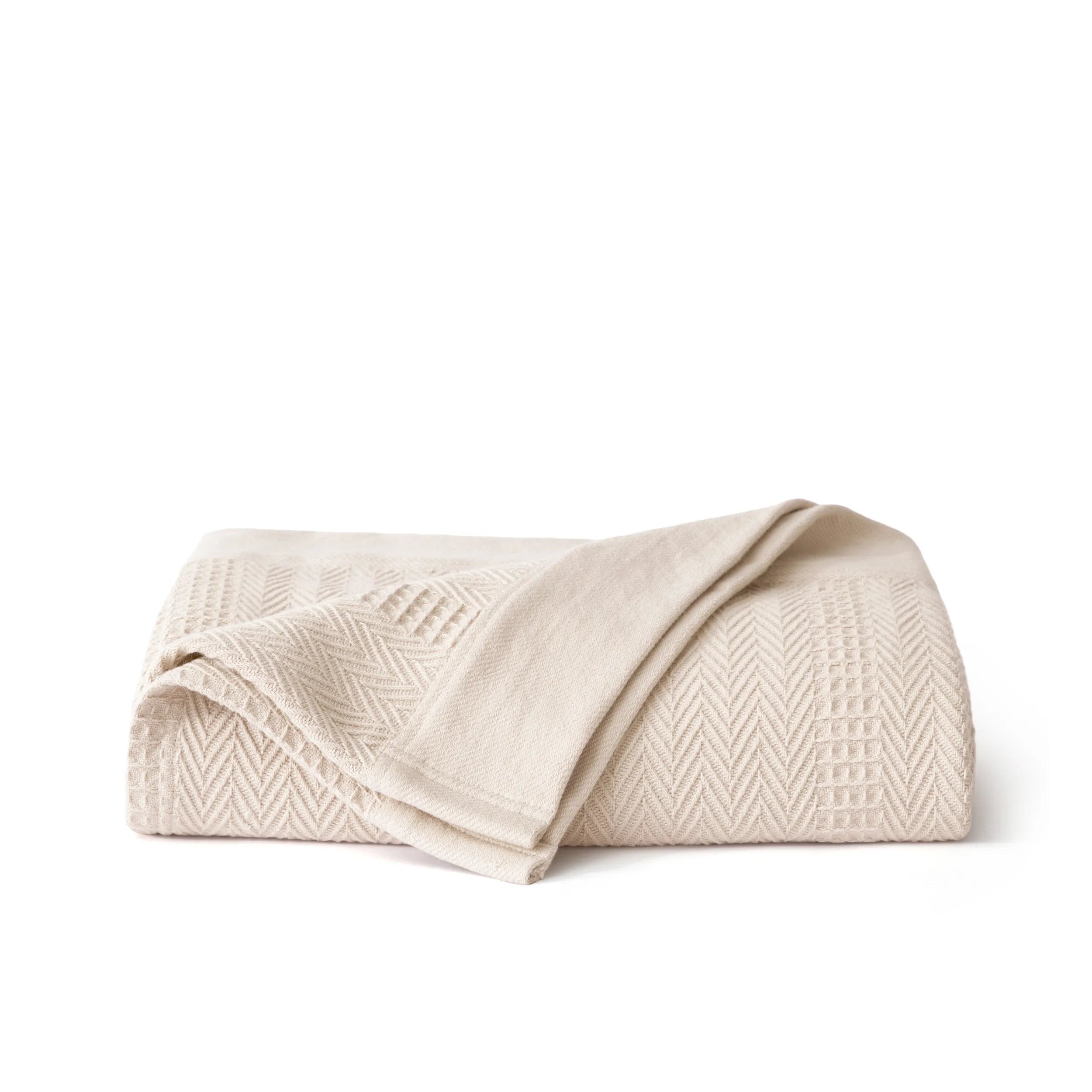 PureWoven Organic Cotton Waffle Herringbone Blanket - Image 13