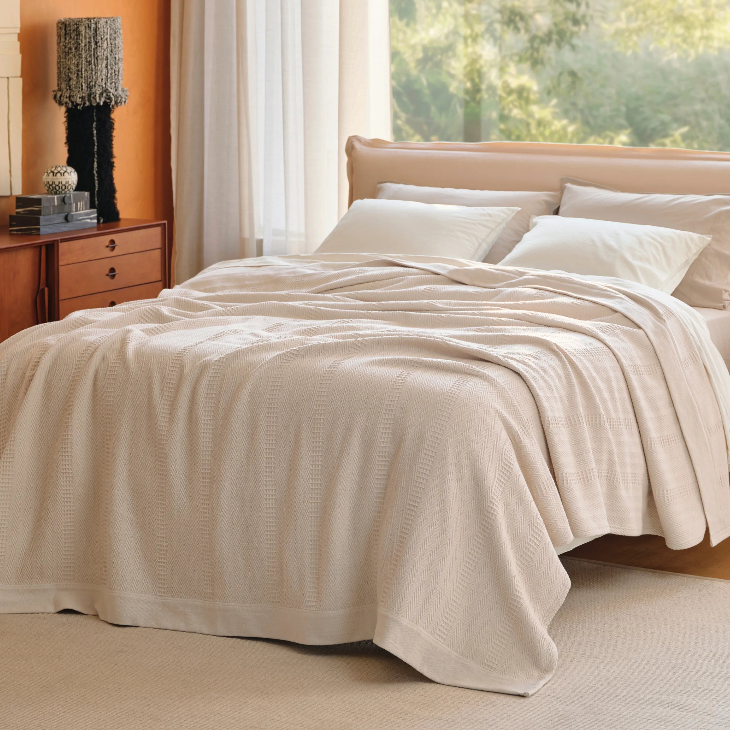 PureWoven Organic Cotton Waffle Herringbone Blanket - Image 14