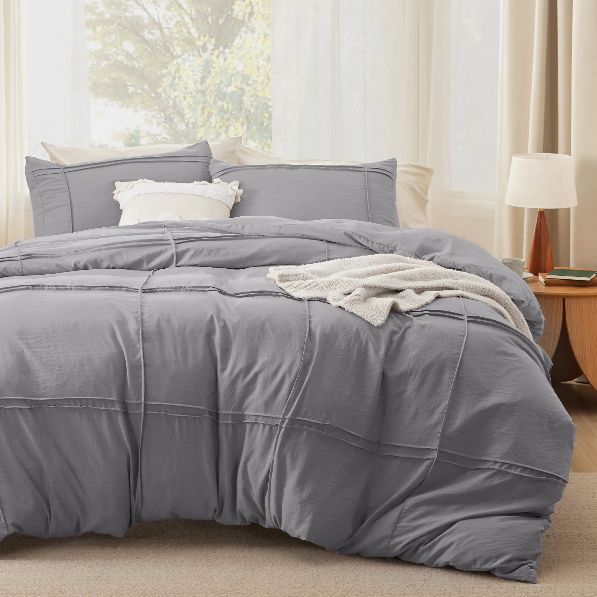 Striped Tufted Embroidery Duvet Cover Set - Image 19
