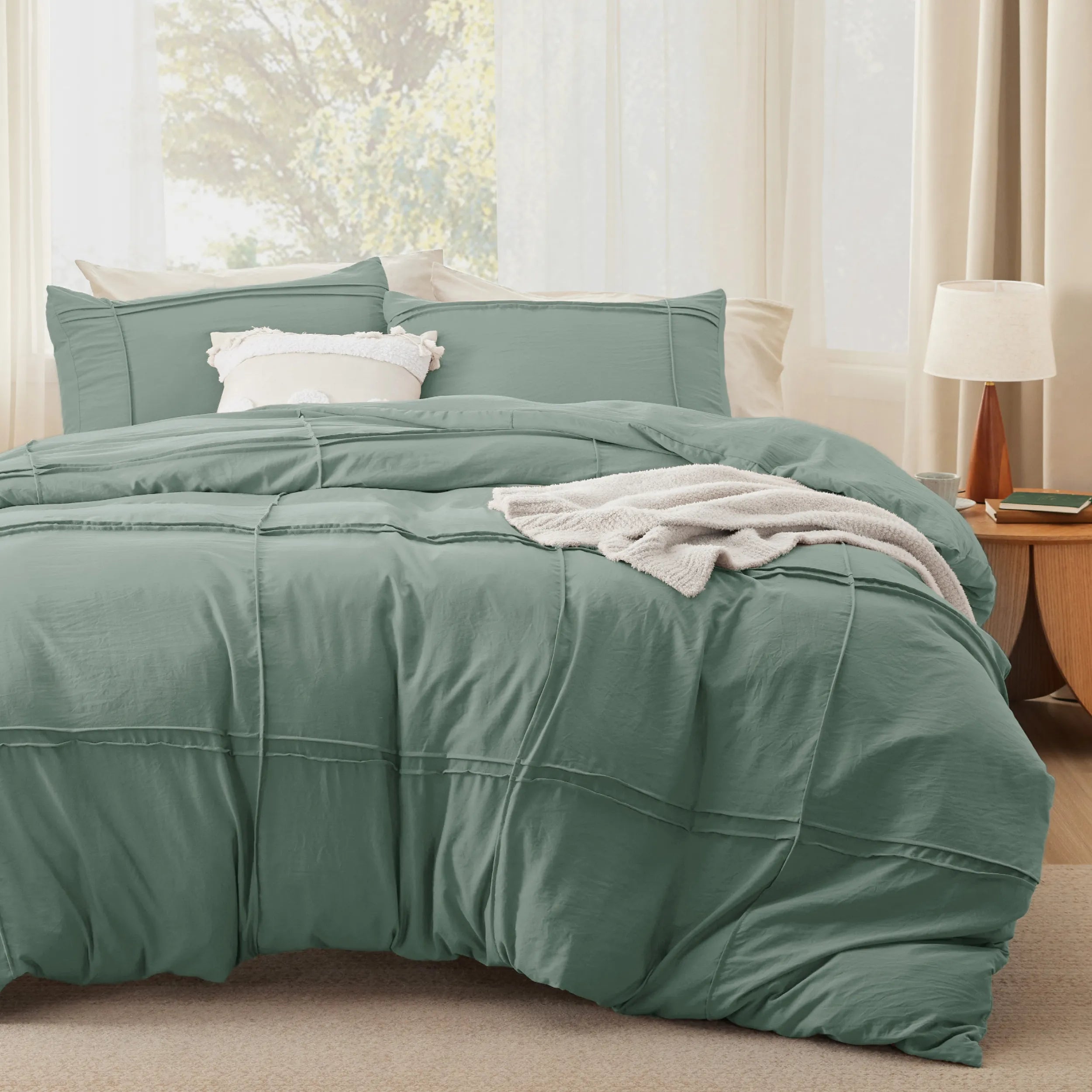 Striped Tufted Embroidery Duvet Cover Set - Image 24