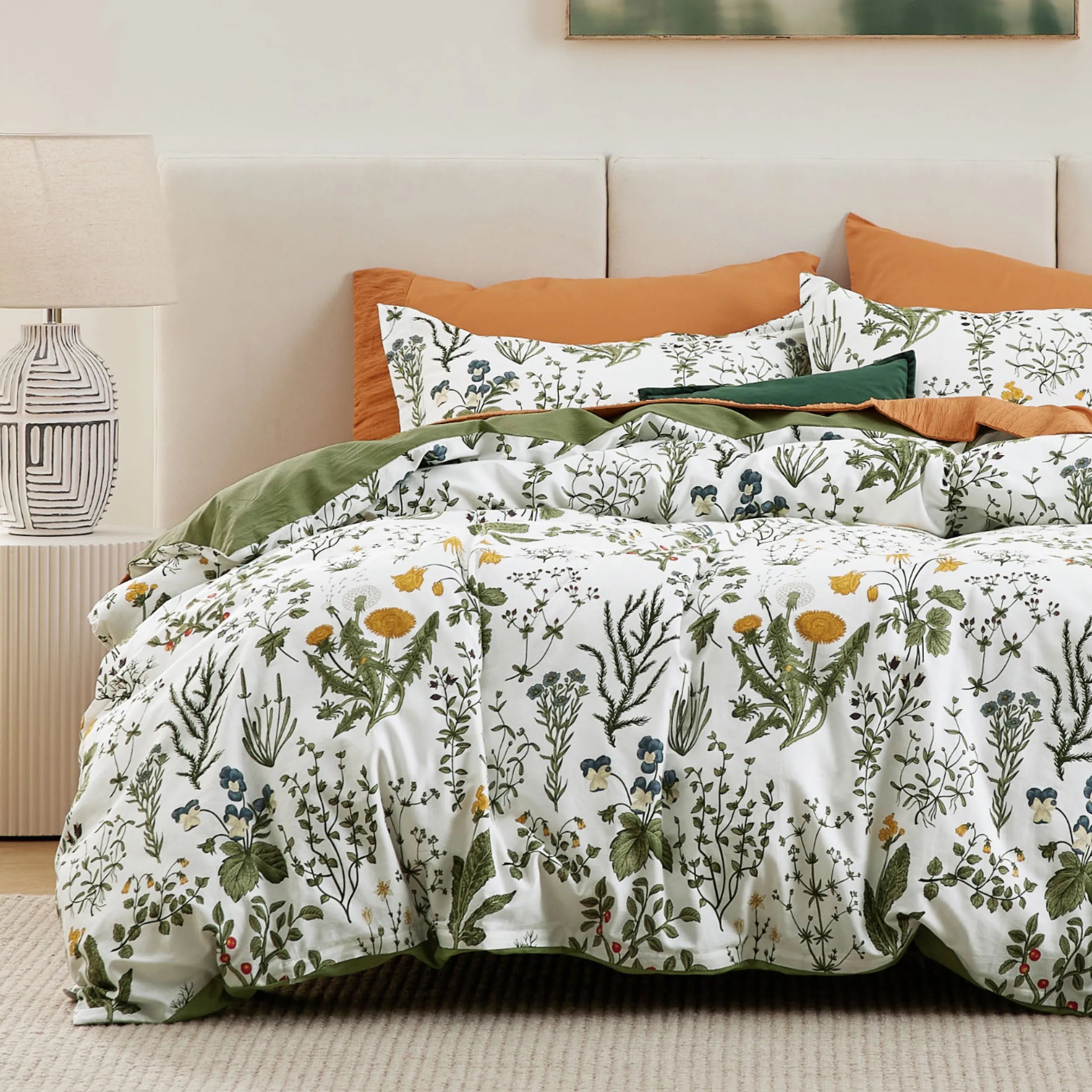 PureWoven 100% Cotton Patterned Duvet Cover Set - Image 8