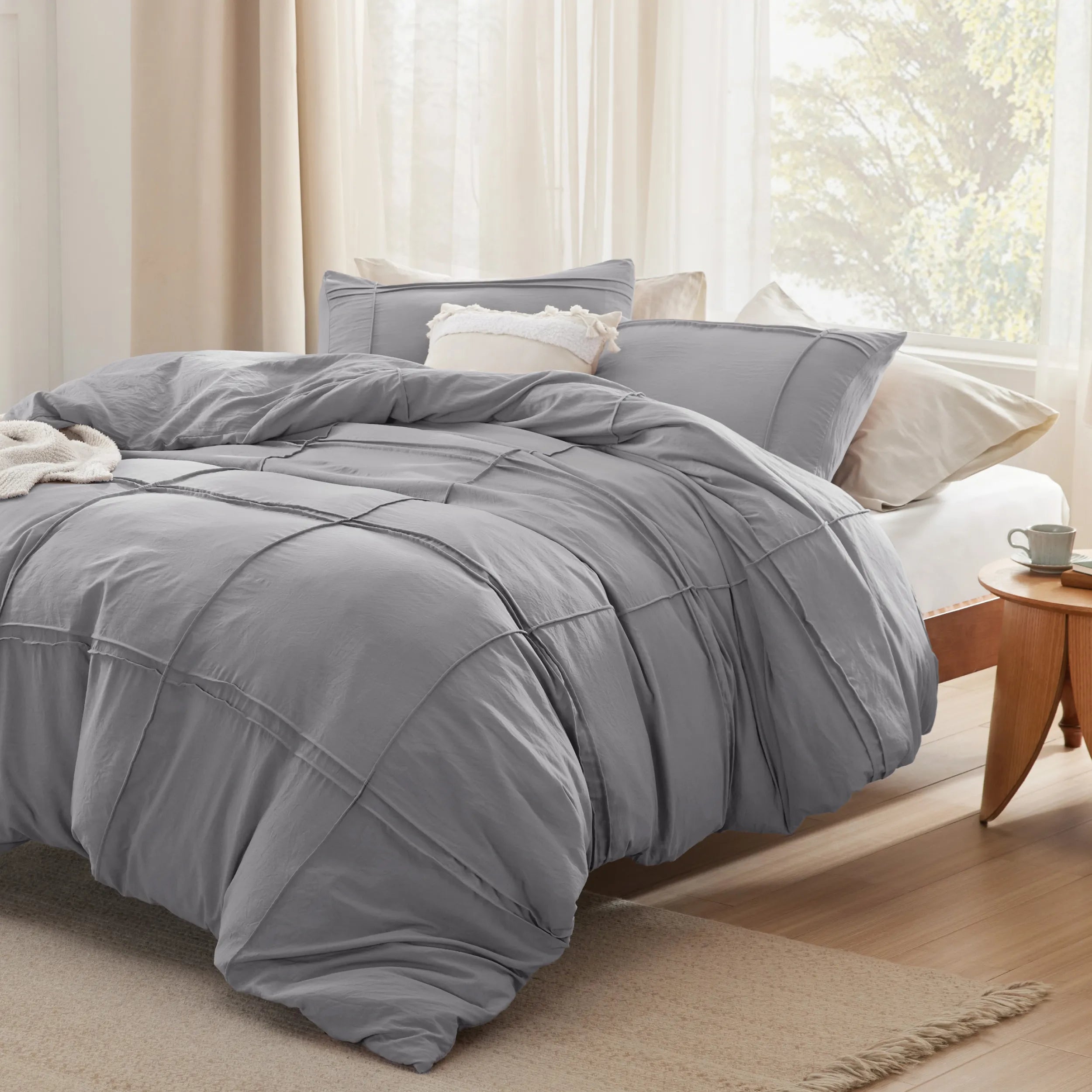 Striped Tufted Embroidery Duvet Cover Set - Image 20