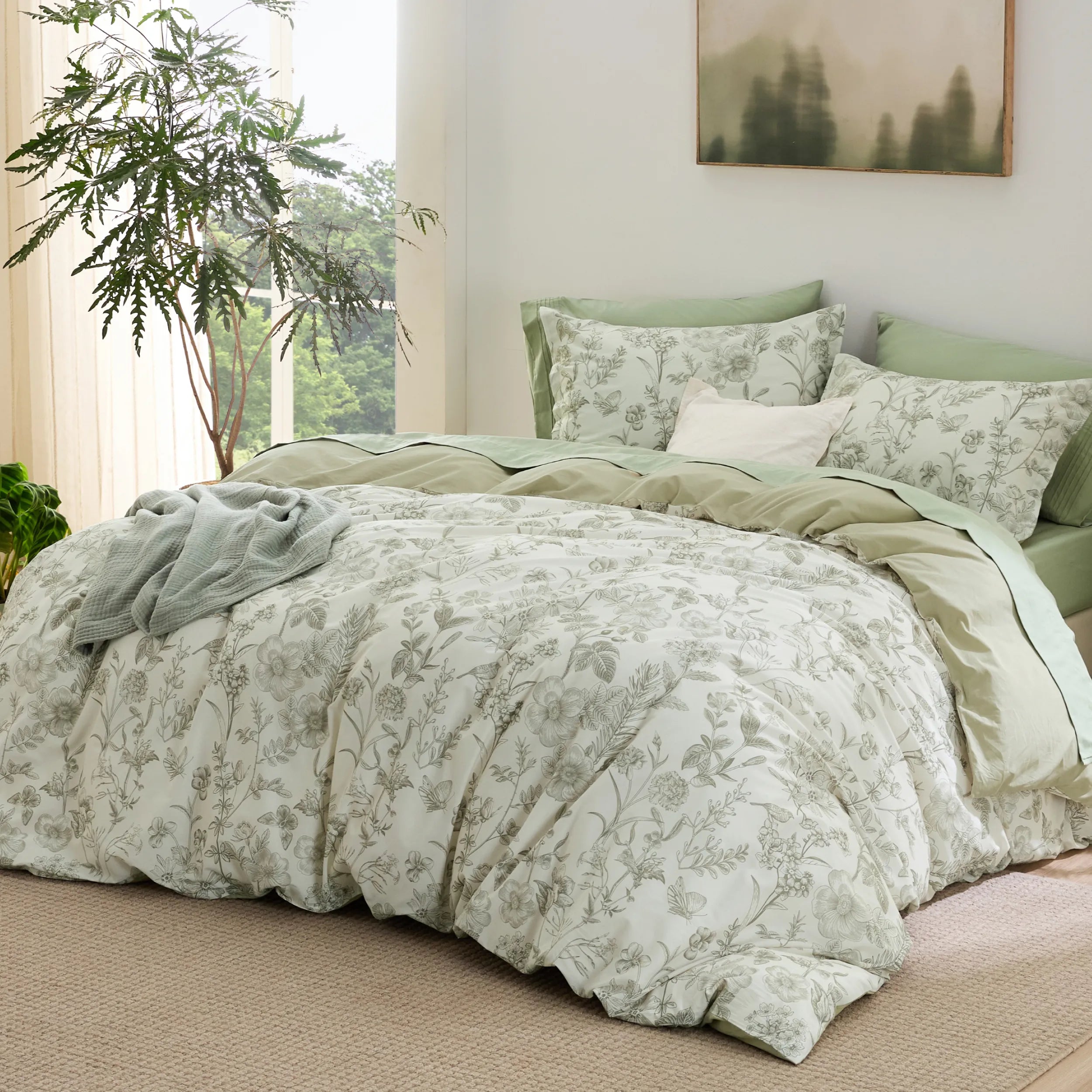 PureWoven 100% Cotton Patterned Duvet Cover Set - Image 16