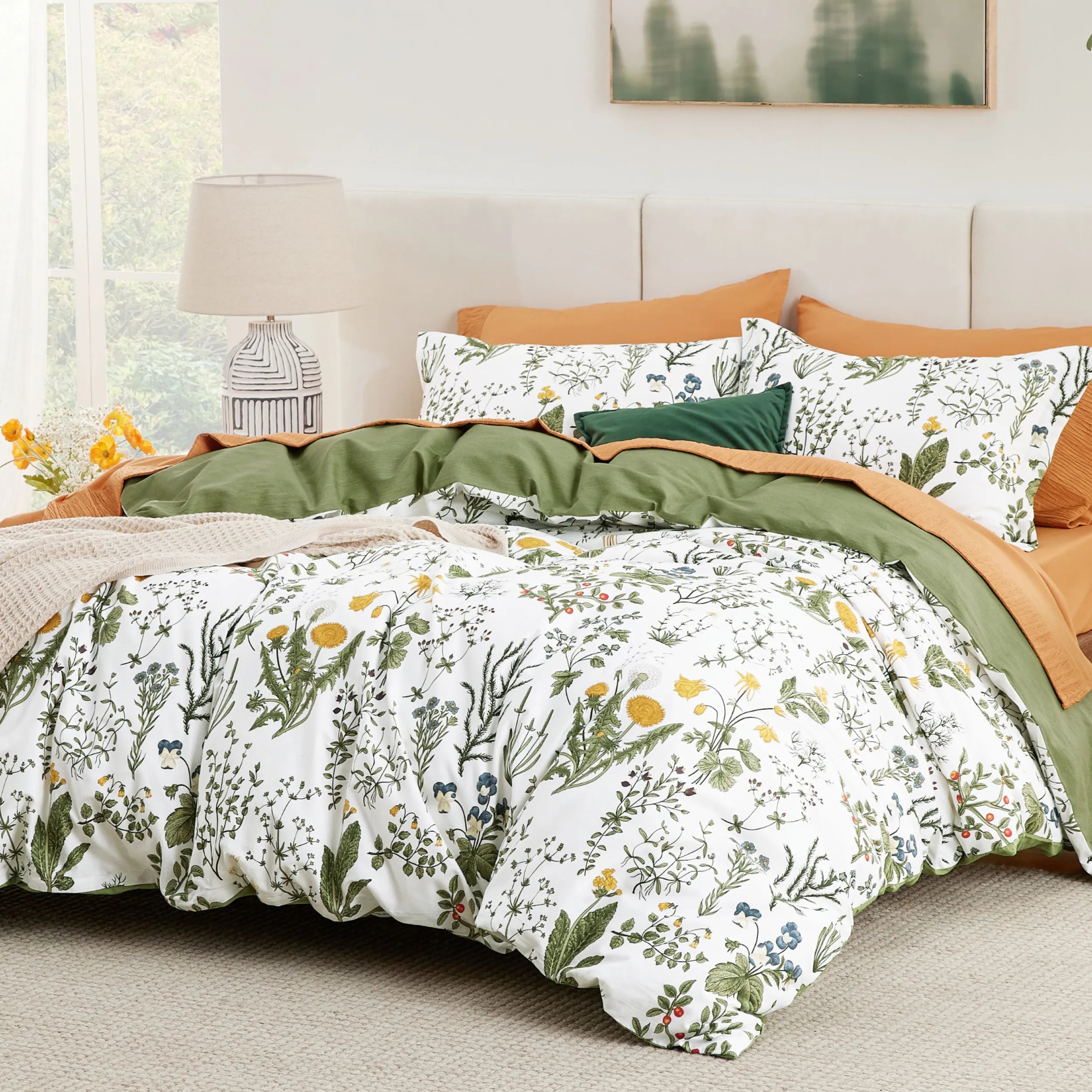 PureWoven 100% Cotton Patterned Duvet Cover Set - Image 10
