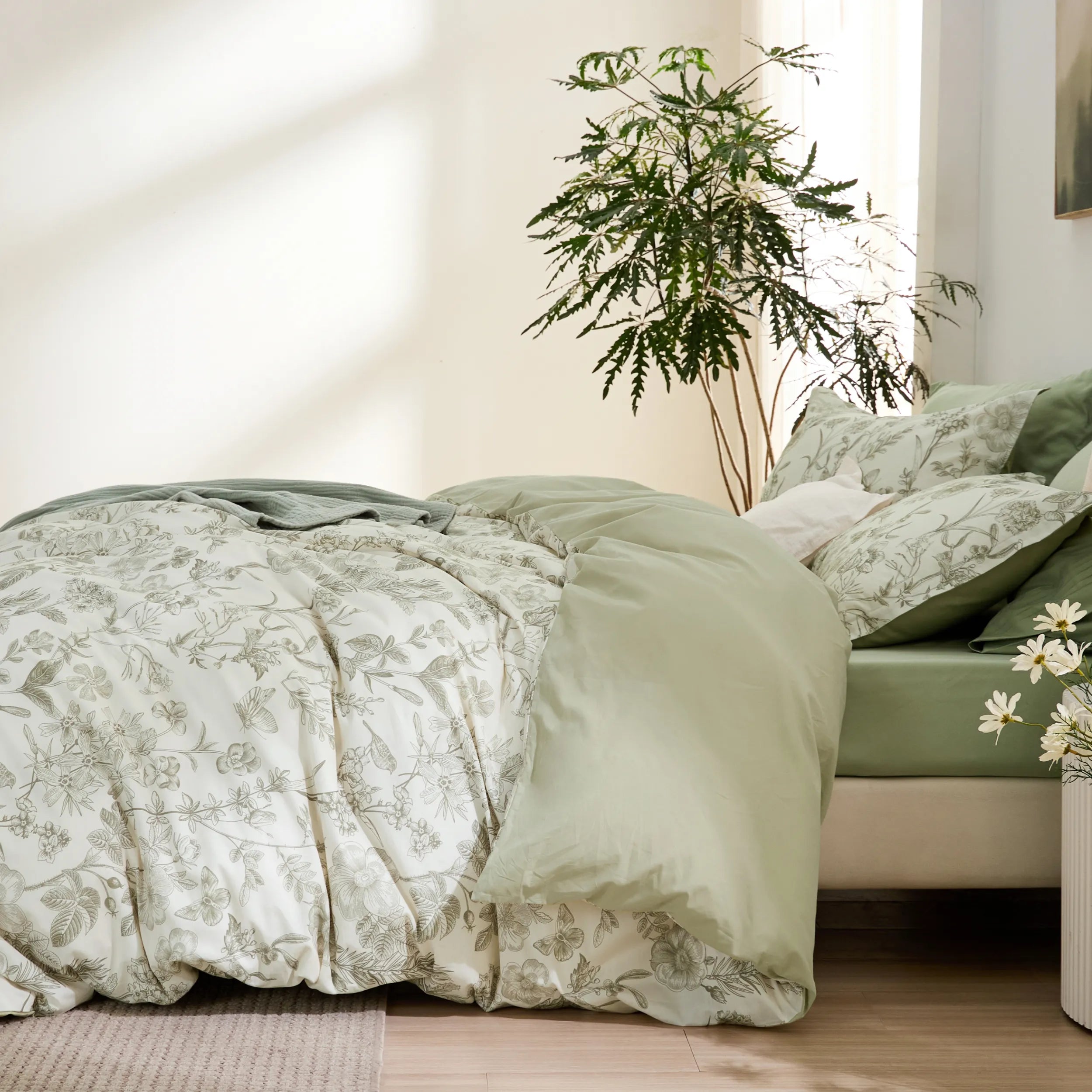 PureWoven 100% Cotton Patterned Duvet Cover Set - Image 17