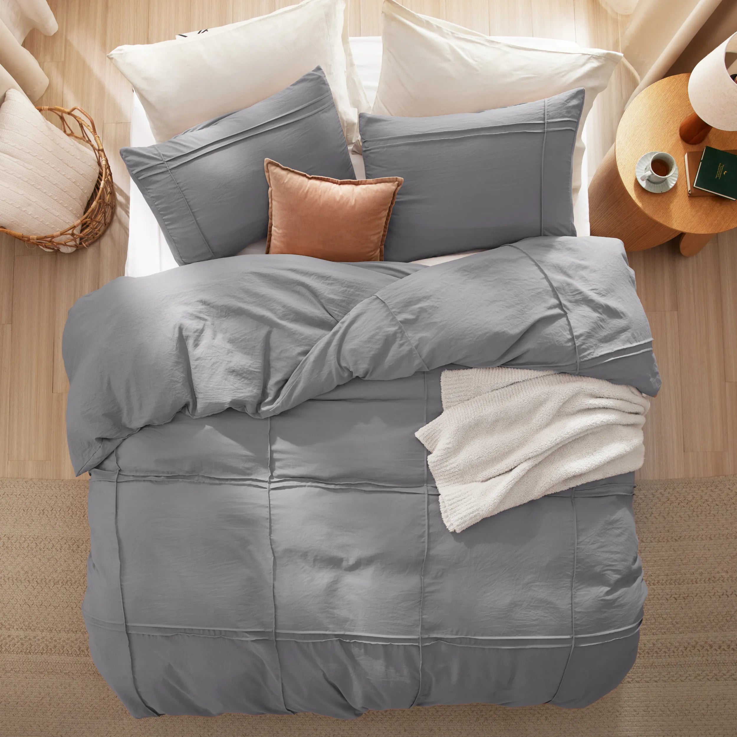 Striped Tufted Embroidery Duvet Cover Set - Image 22