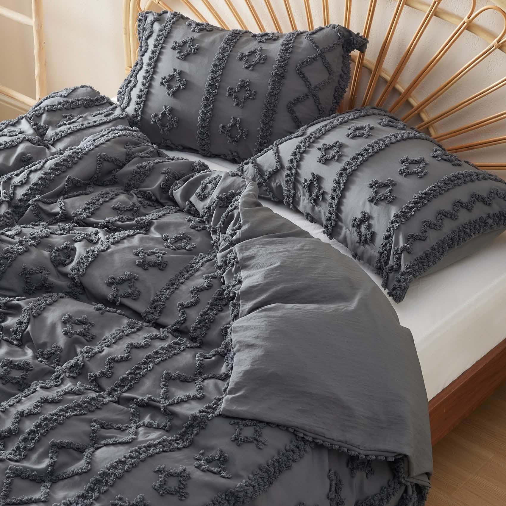Boho Tufted Embroidery Duvet Cover Set - Image 17