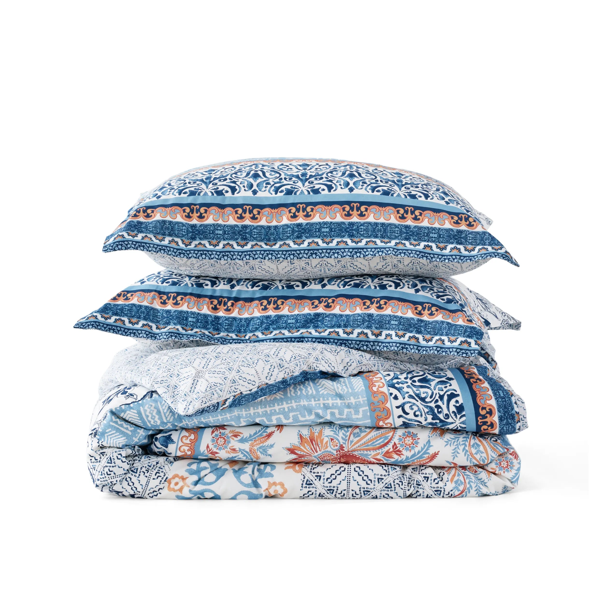 PureWoven 100% Cotton Patterned Duvet Cover Set