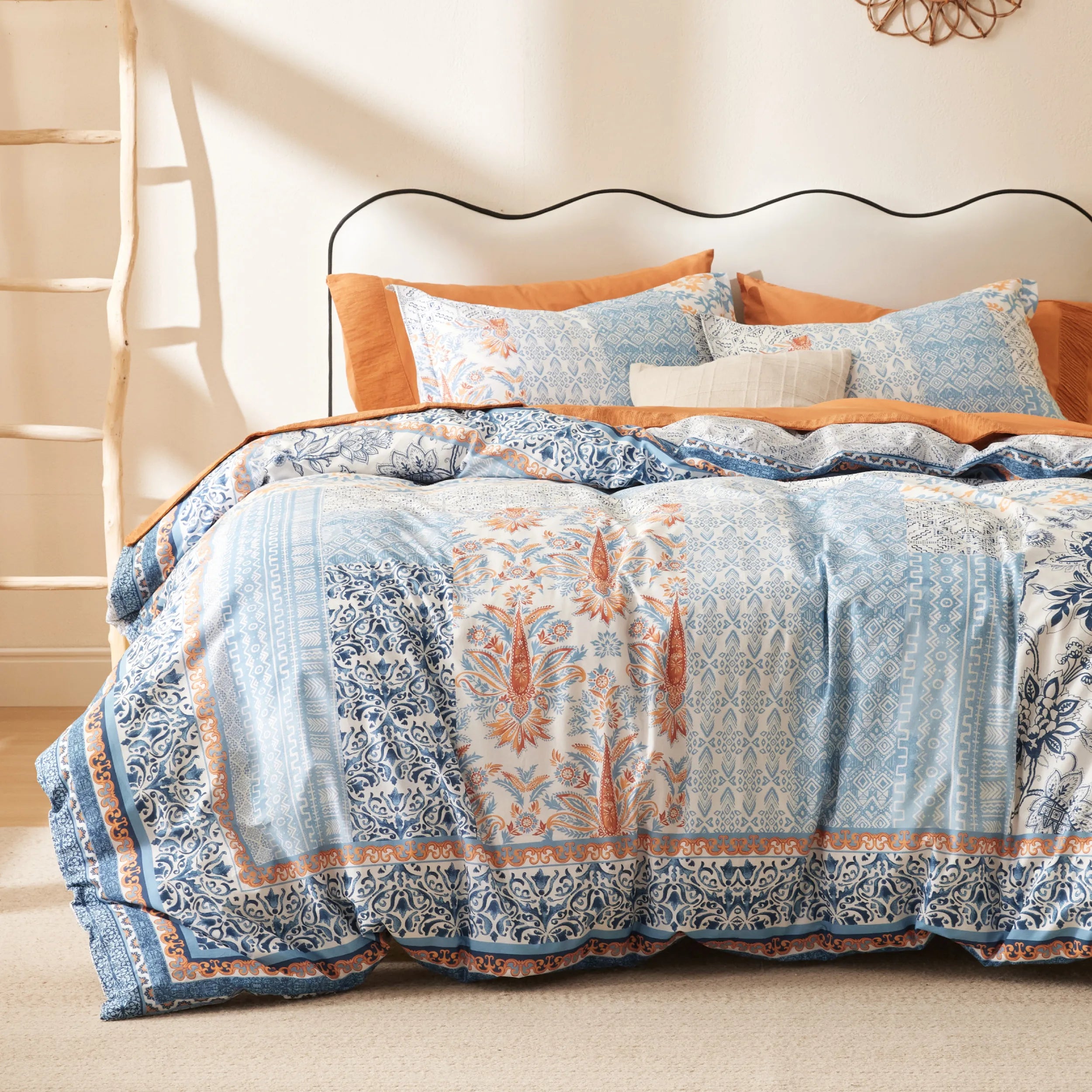 PureWoven 100% Cotton Patterned Duvet Cover Set - Image 2