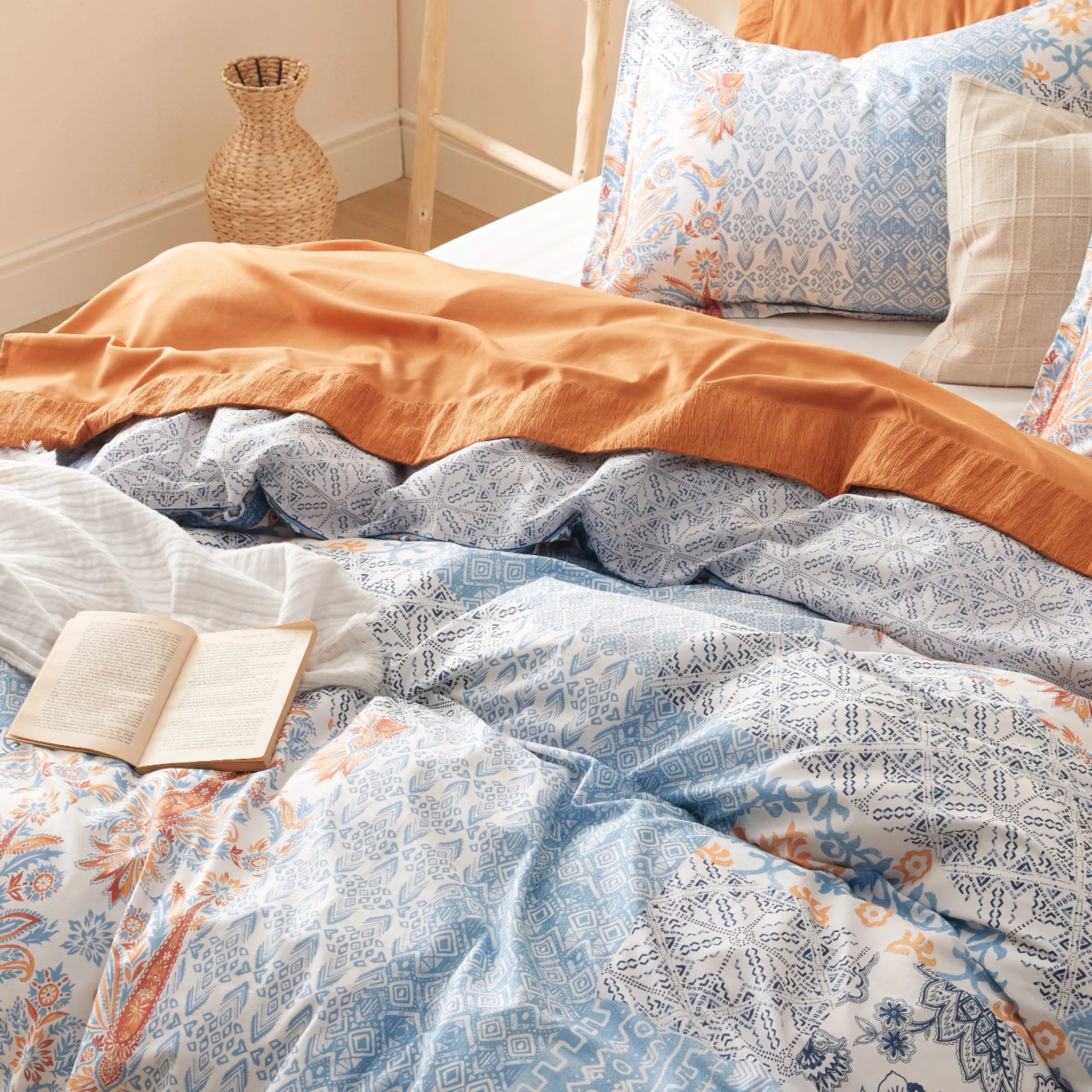 PureWoven 100% Cotton Patterned Duvet Cover Set - Image 3
